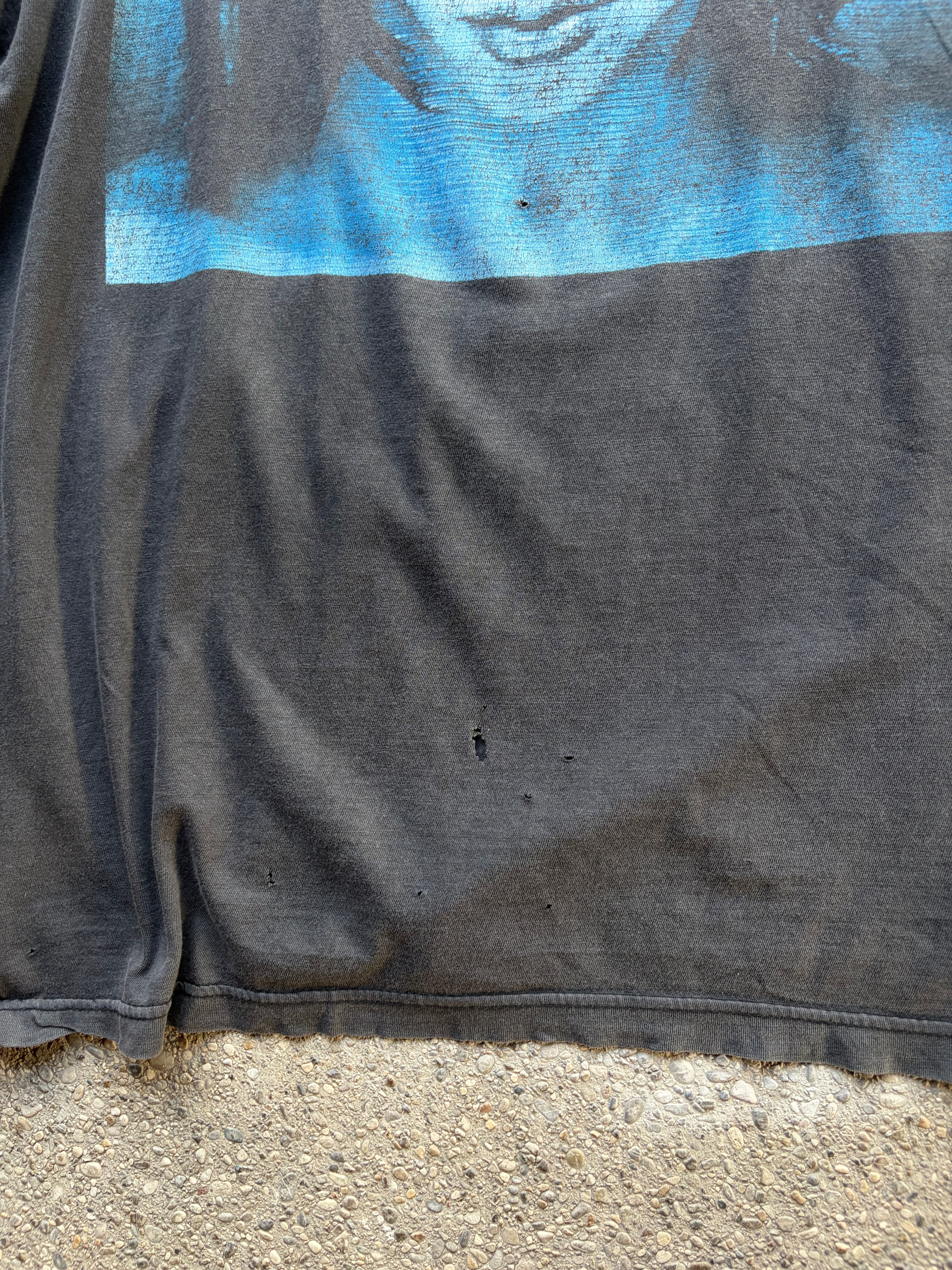 Vintage sun Faded Trashed Marilyn Manson God is in the TV Shirt