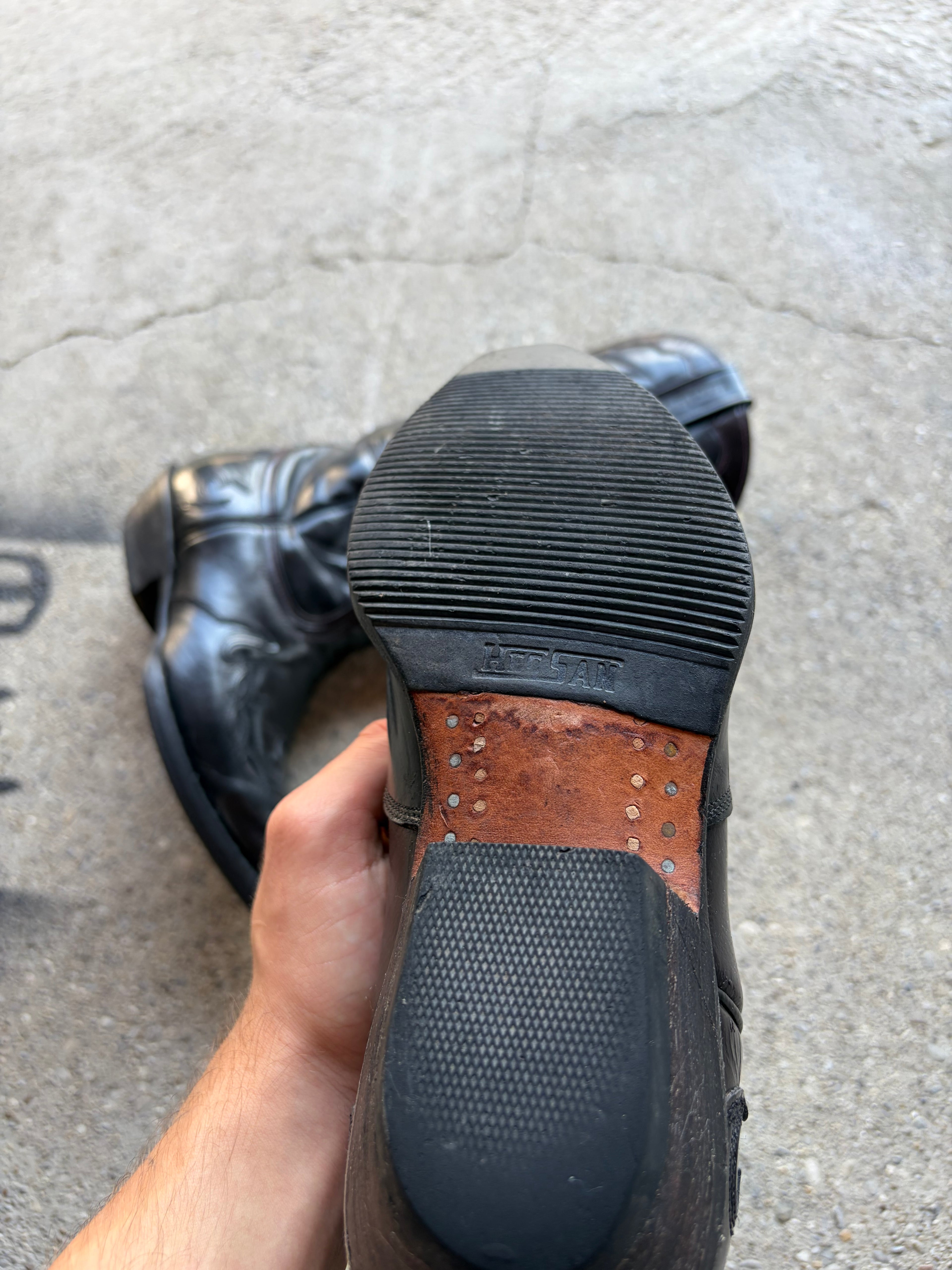 Vintage Leather Cowboy Boots Size 38