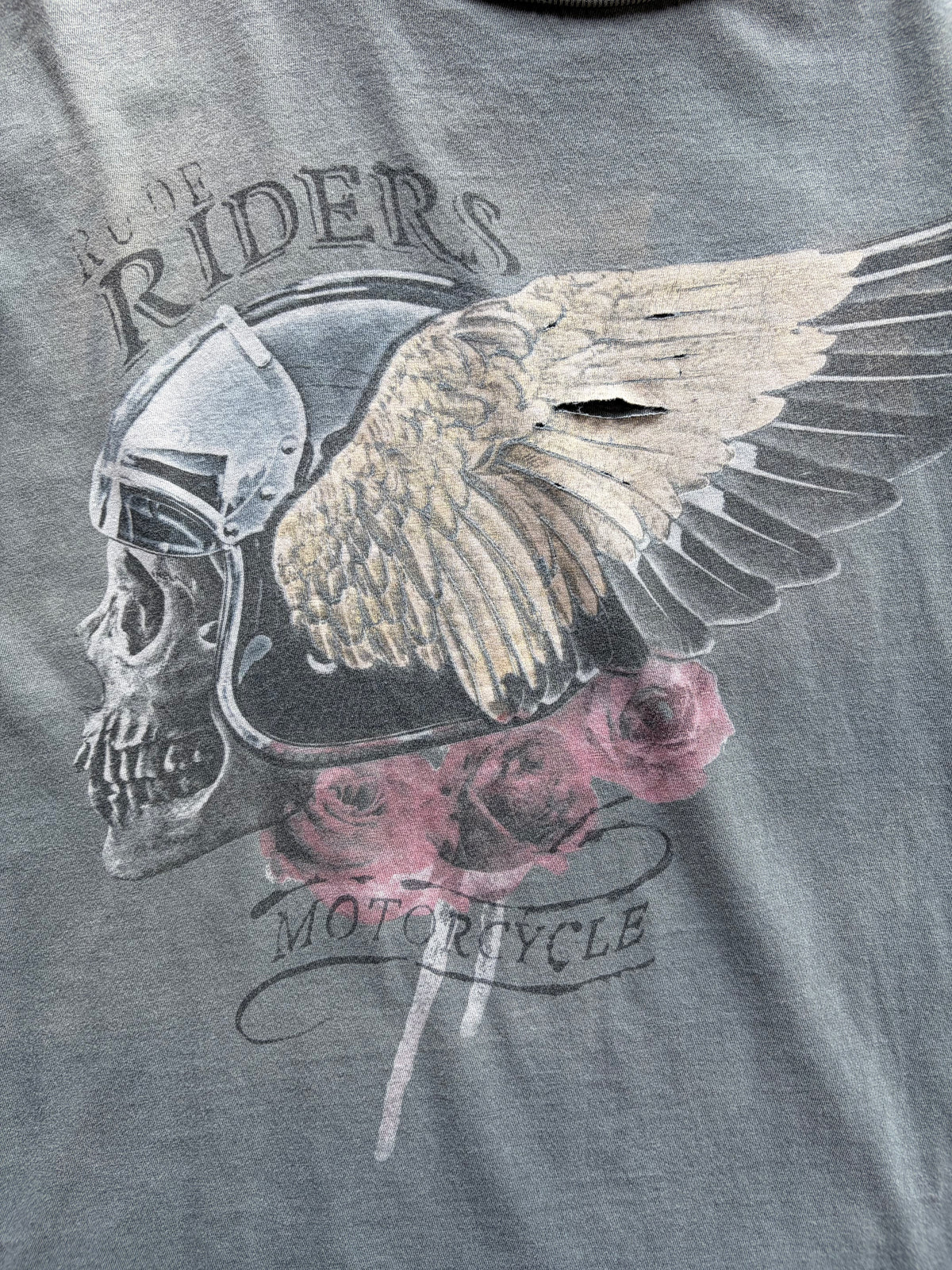 Vintage Faded Trashed Single Stitch rude riders shirt Size S/M