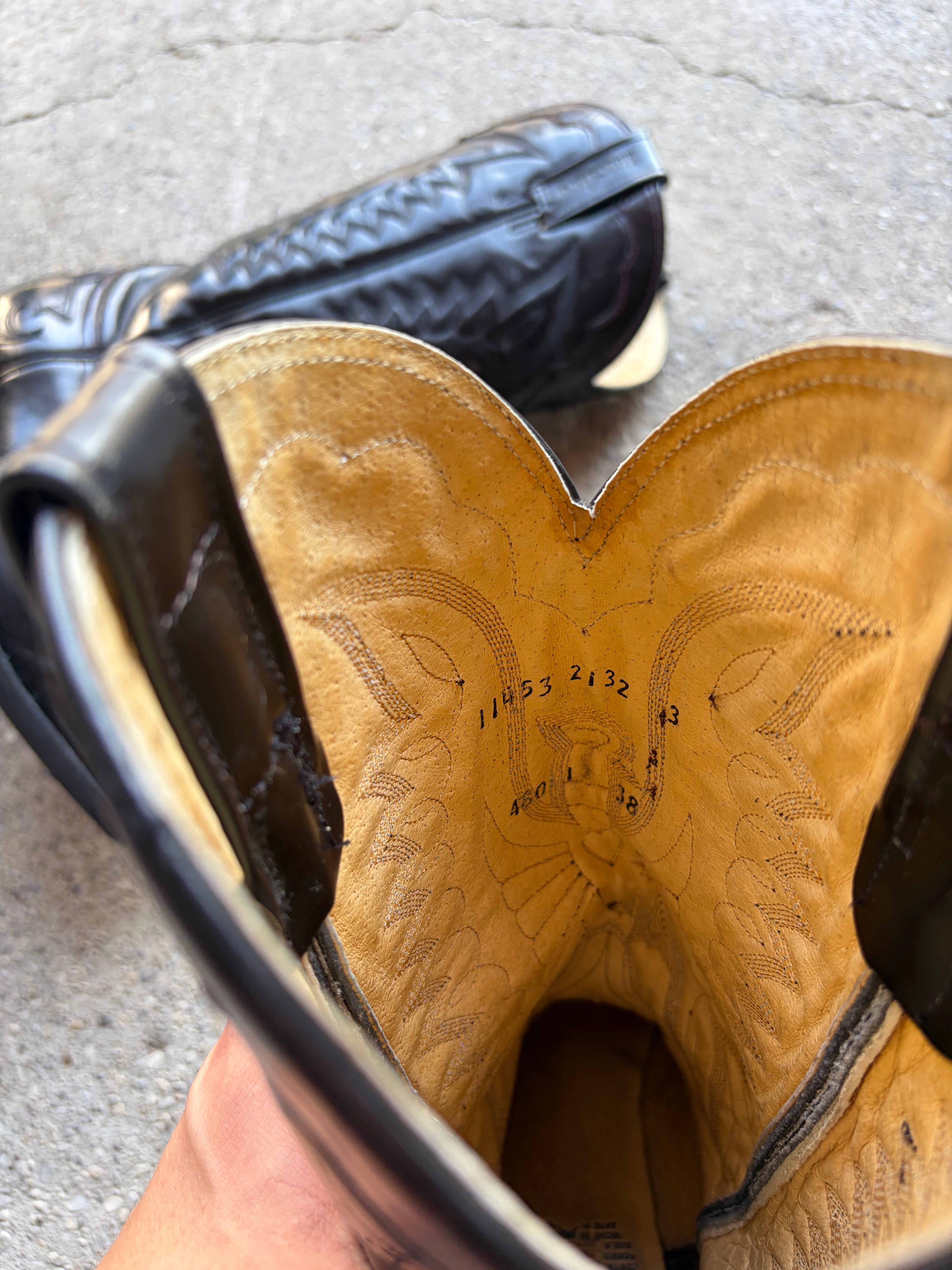 Vintage Leather Cowboy Boots Size 38