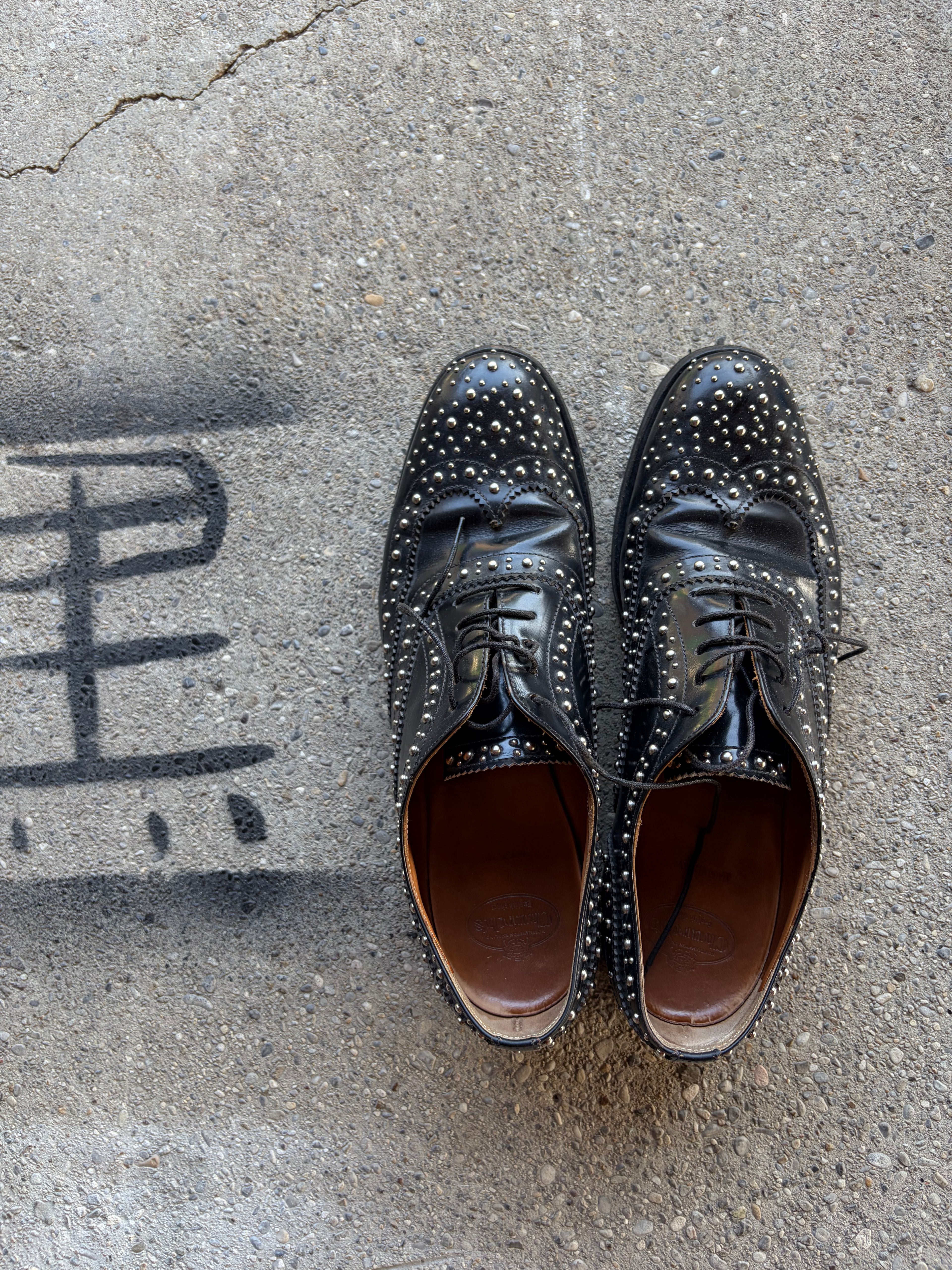 Church’s Burwood Wg Oxford Budapester studded Made in Italy