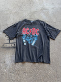 Vintage Trashed sun Faded acdc band shirt Size M/L