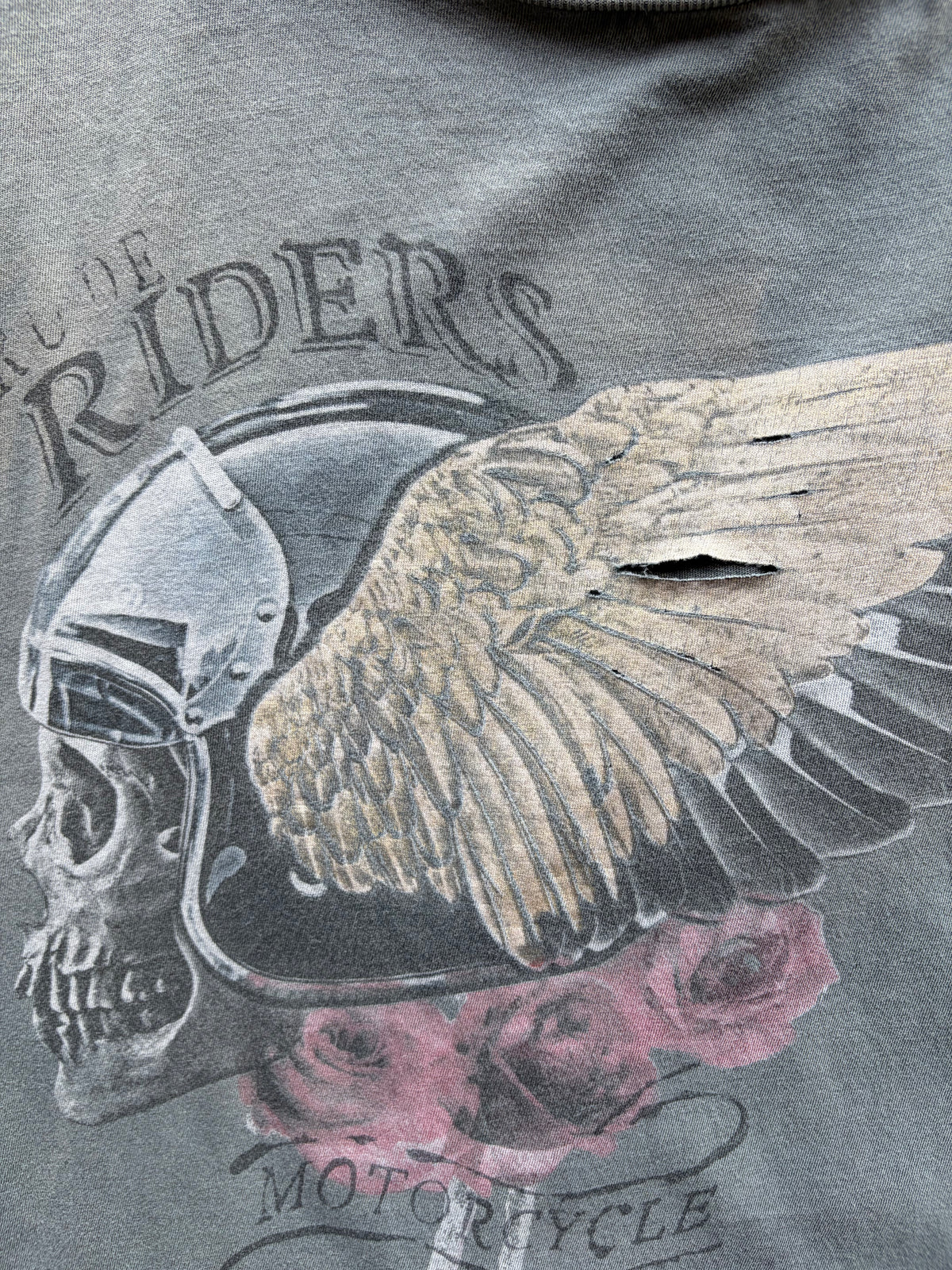 Vintage Faded Trashed Single Stitch rude riders shirt Size S/M