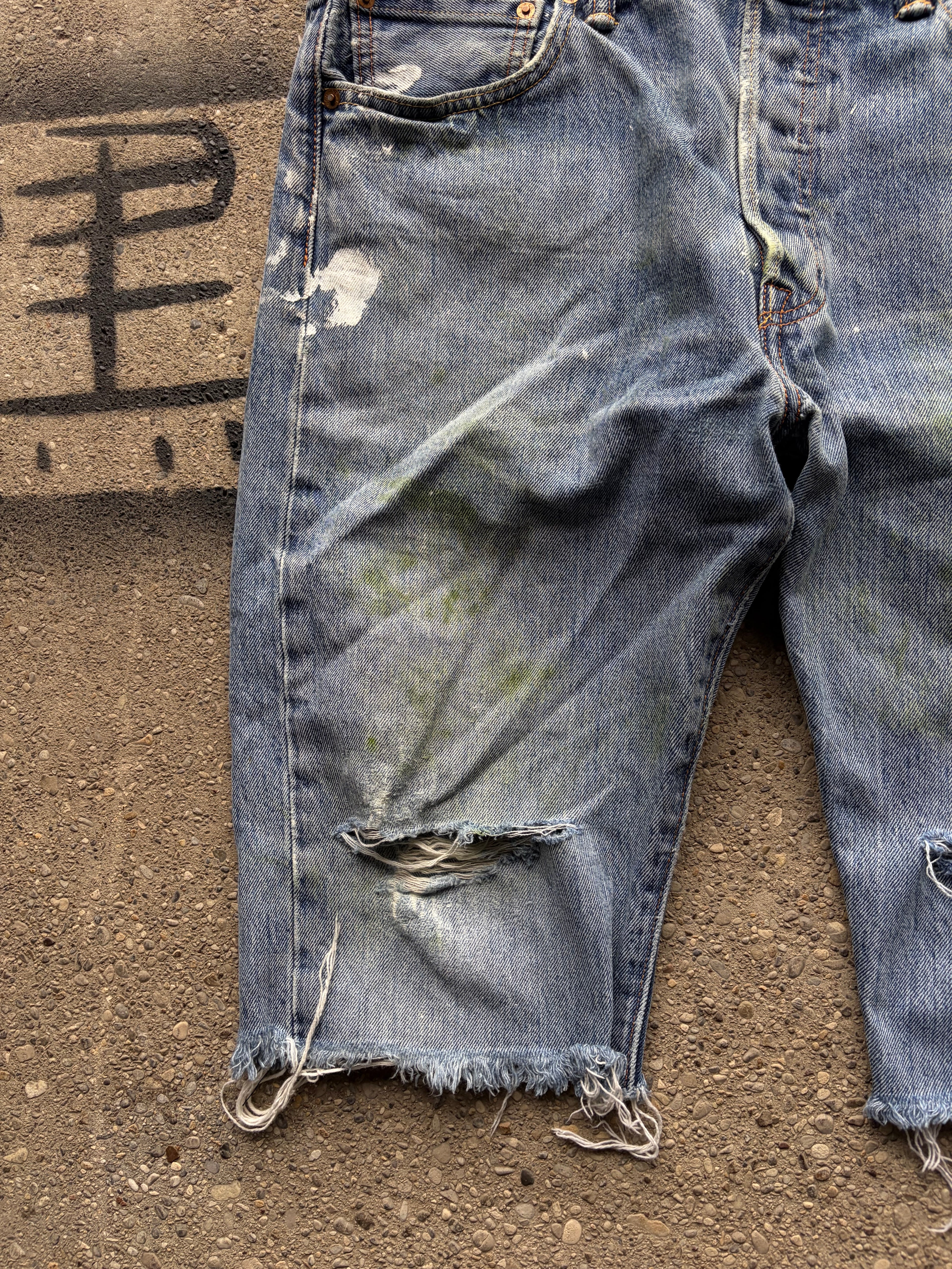 Vintage painted Cutted Levi’s denim