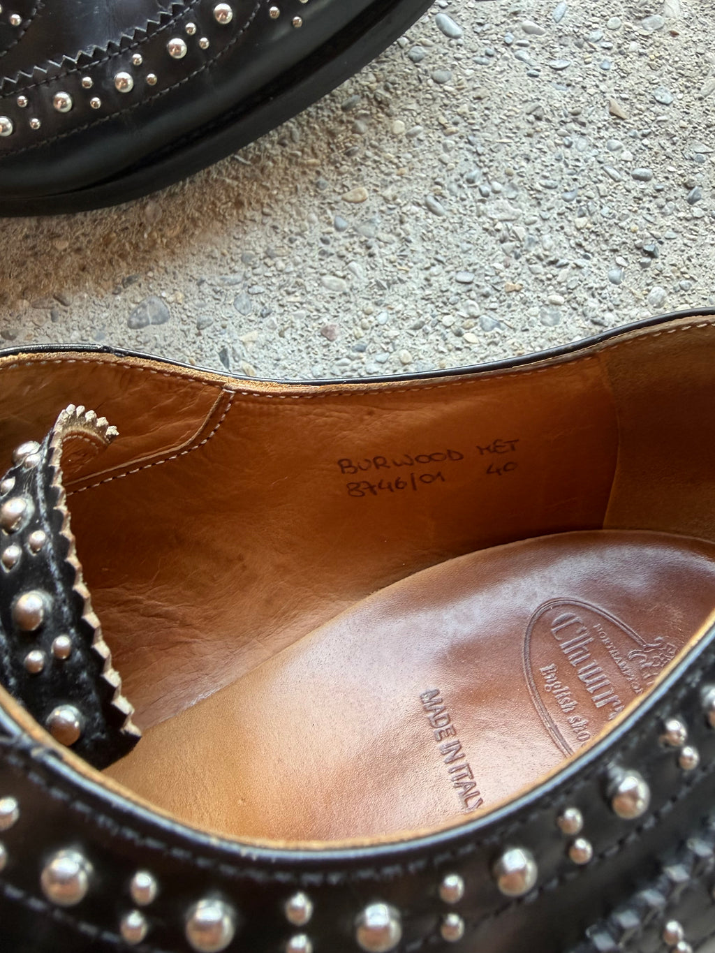 Church’s Burwood Wg Oxford Budapester studded Made in Italy