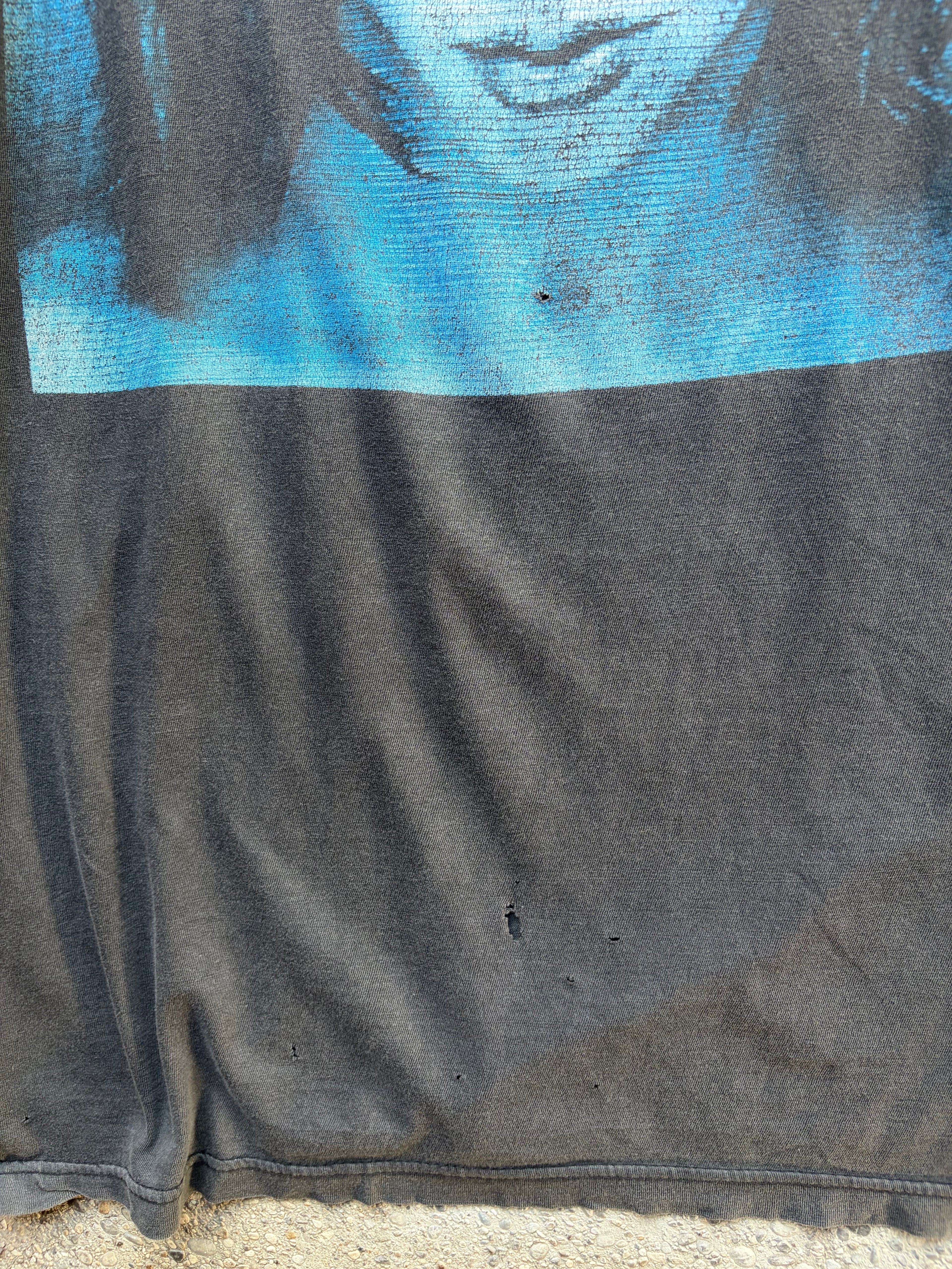 Vintage sun Faded Trashed Marilyn Manson God is in the TV Shirt