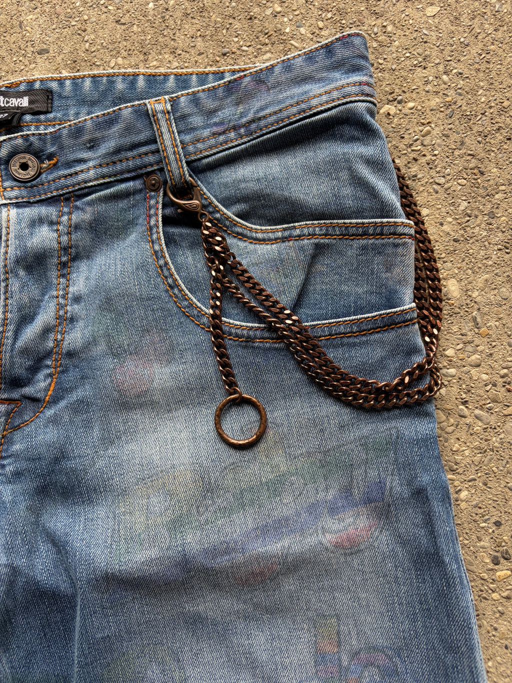 Vintage printed just cavalli denim