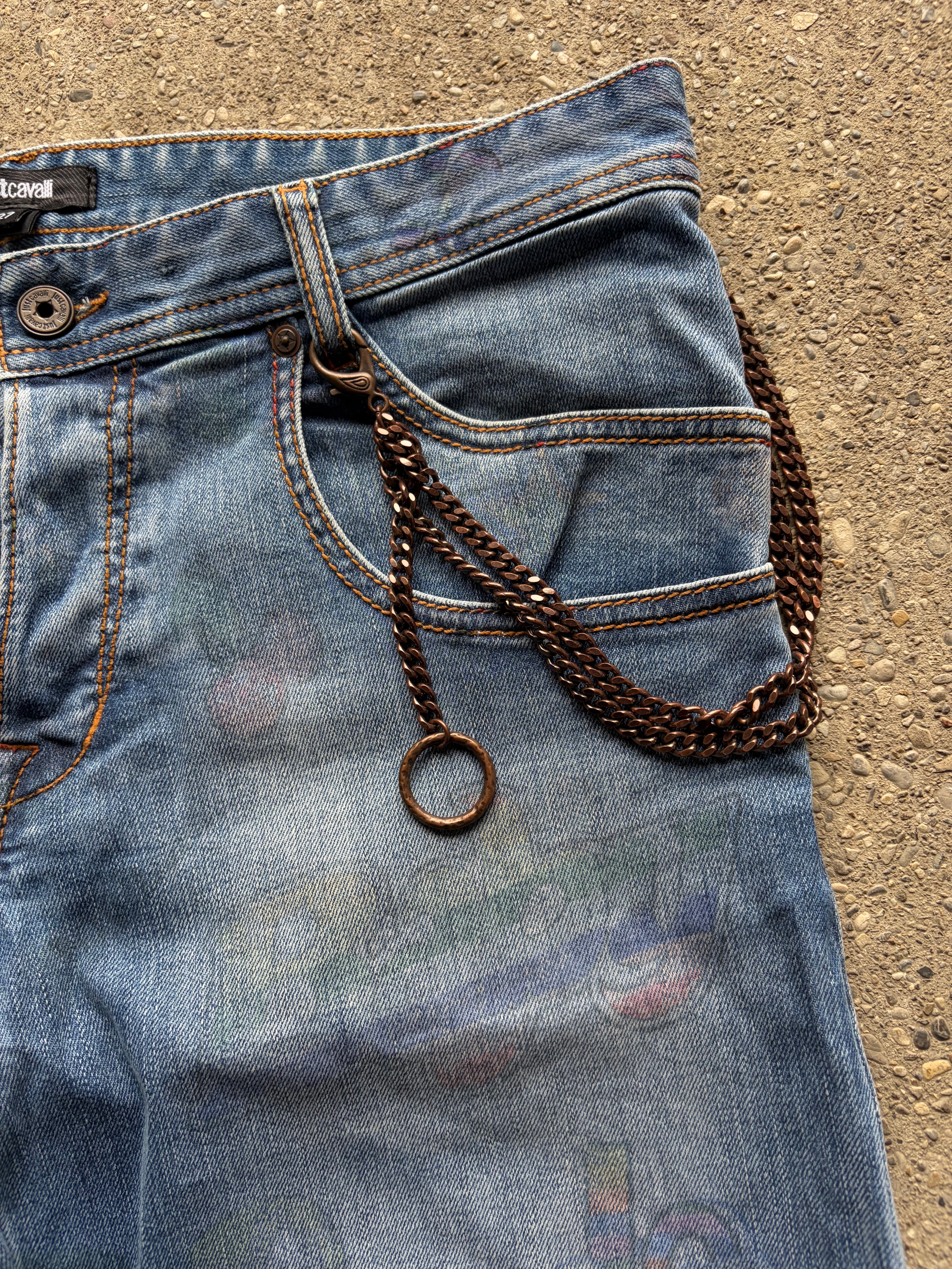 Vintage printed just cavalli denim