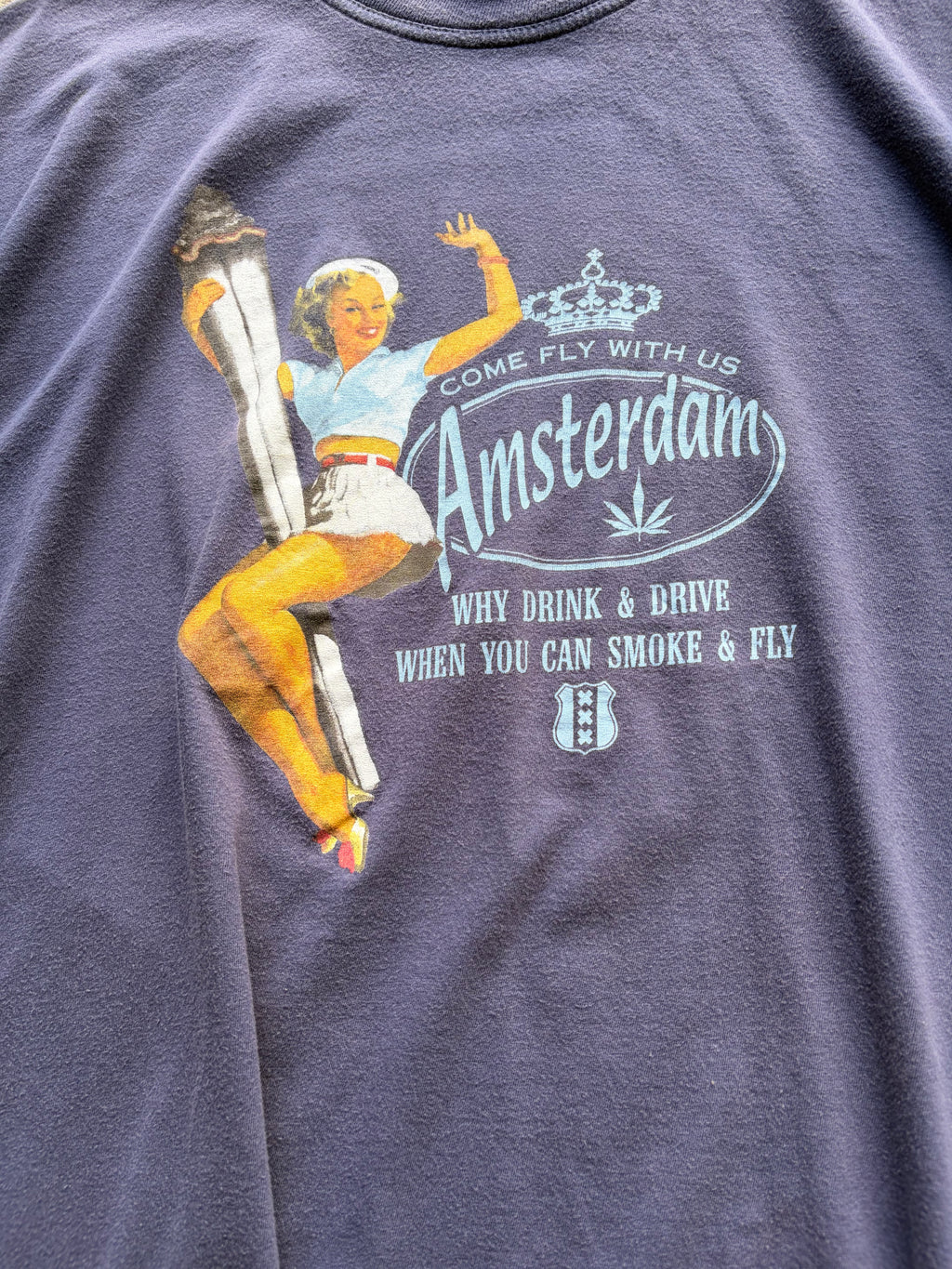 Vintage Funny faded Vintage Amsterdam T Shirt Size S/M