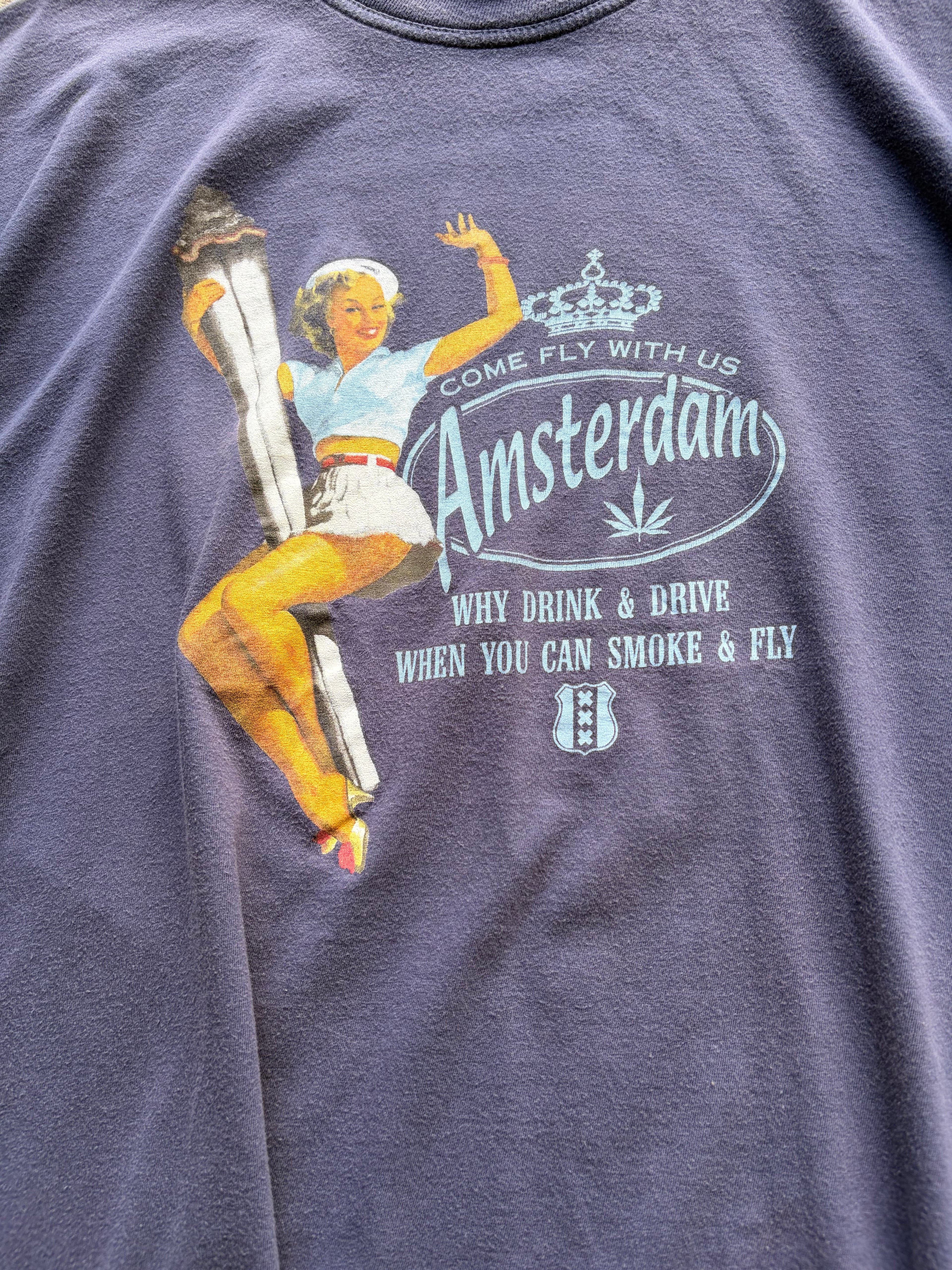 Vintage Funny faded Vintage Amsterdam T Shirt Size S/M