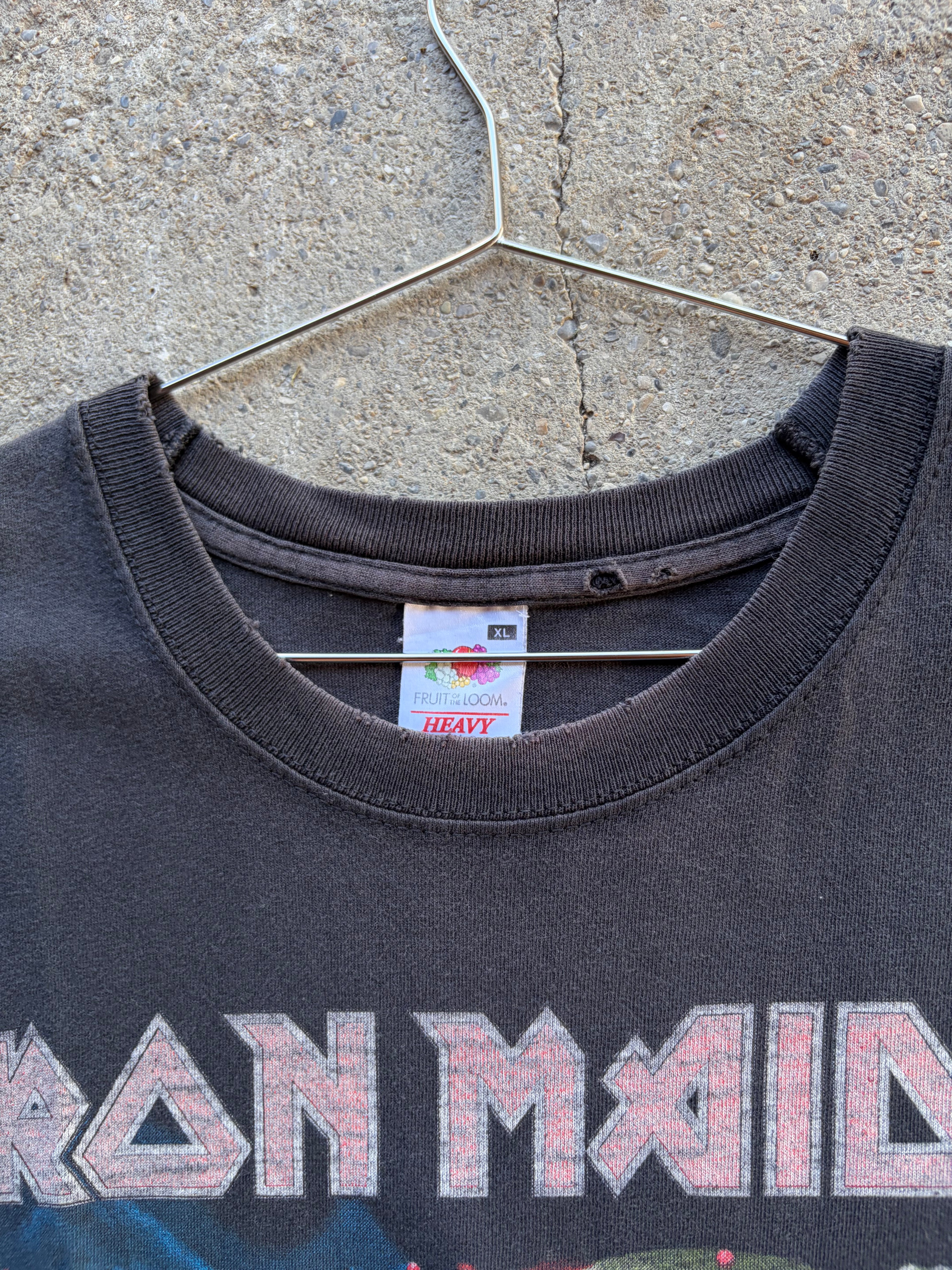 Vintage Faded distressed Iron Maiden t shirt Size L/XL