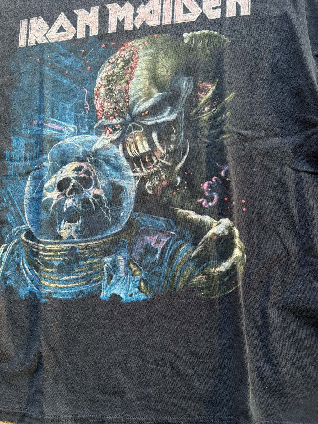 Little trashed and faded Vintage Iron Maiden T Shirt Size L/XL