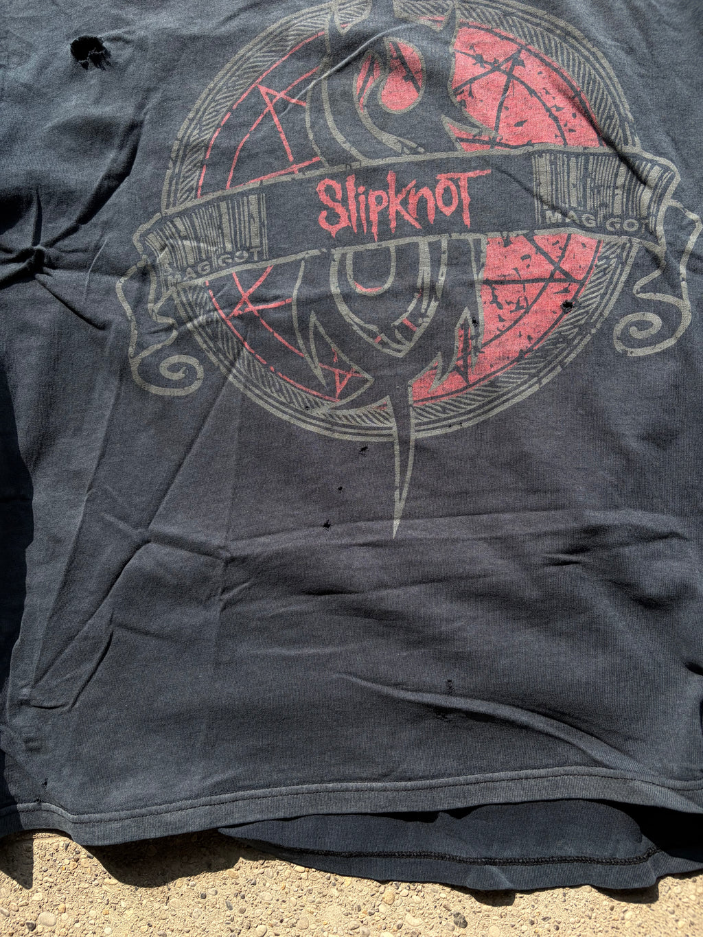00s Slipknot trashed faded shirt