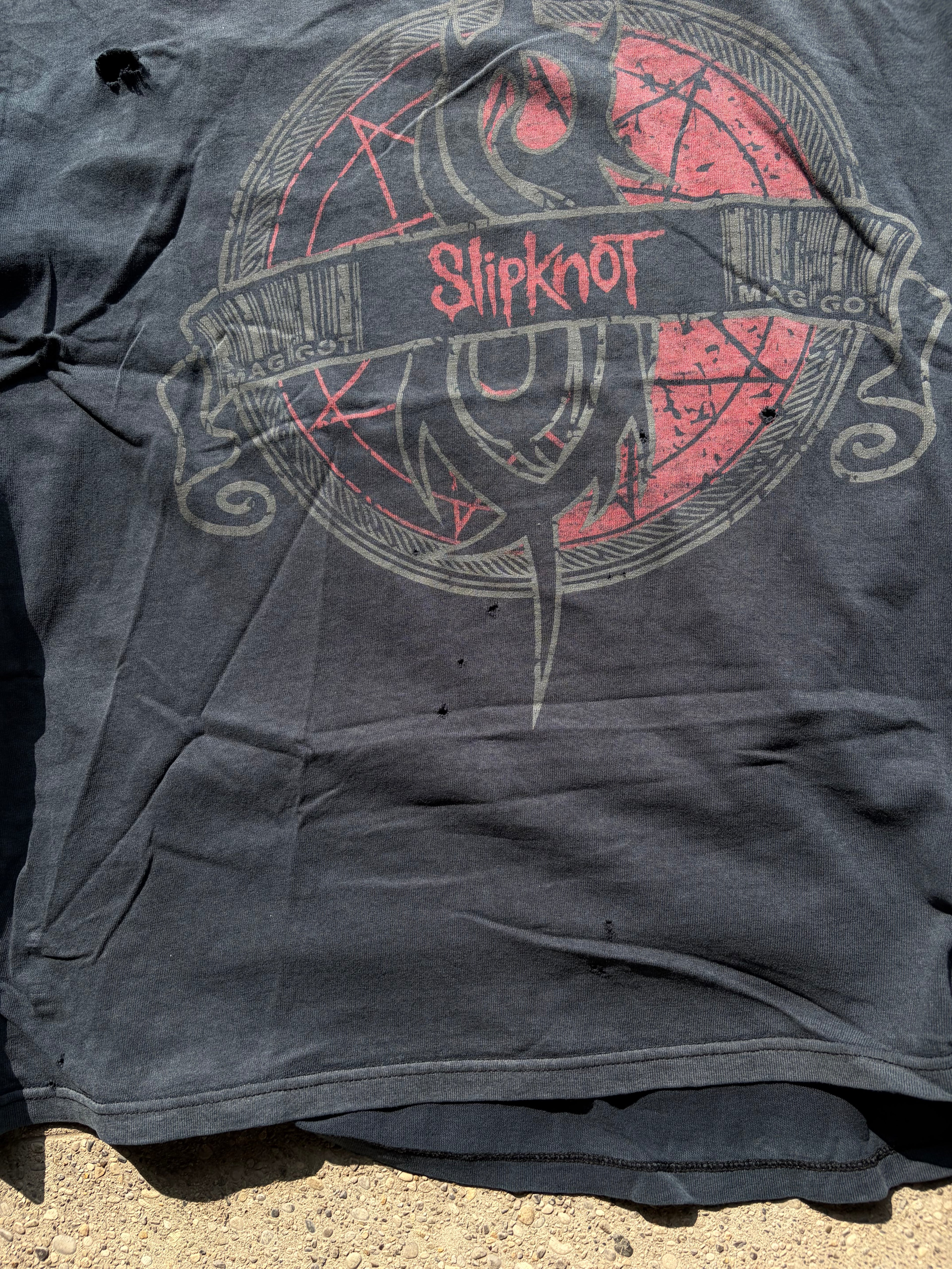 00s Slipknot trashed faded shirt
