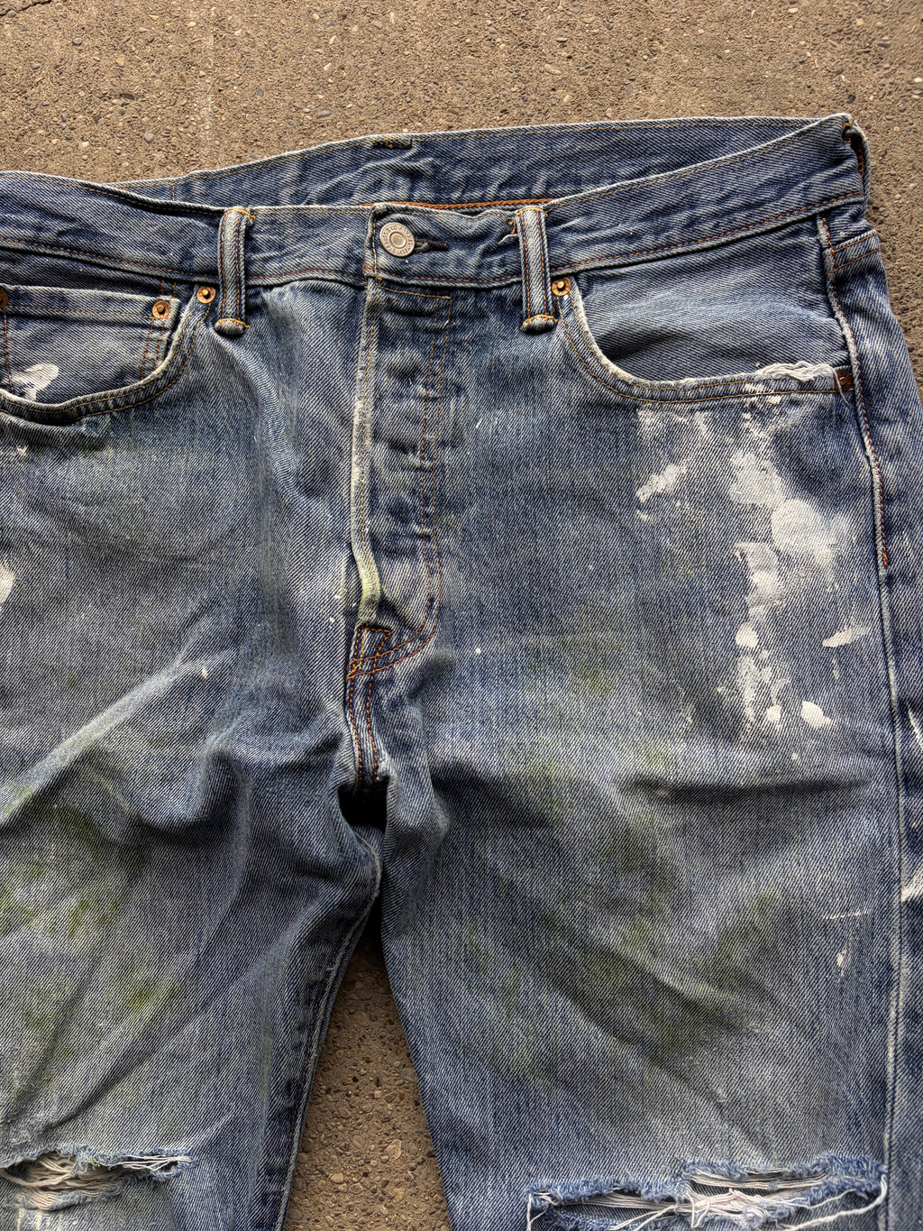 Vintage painted Cutted Levi’s denim