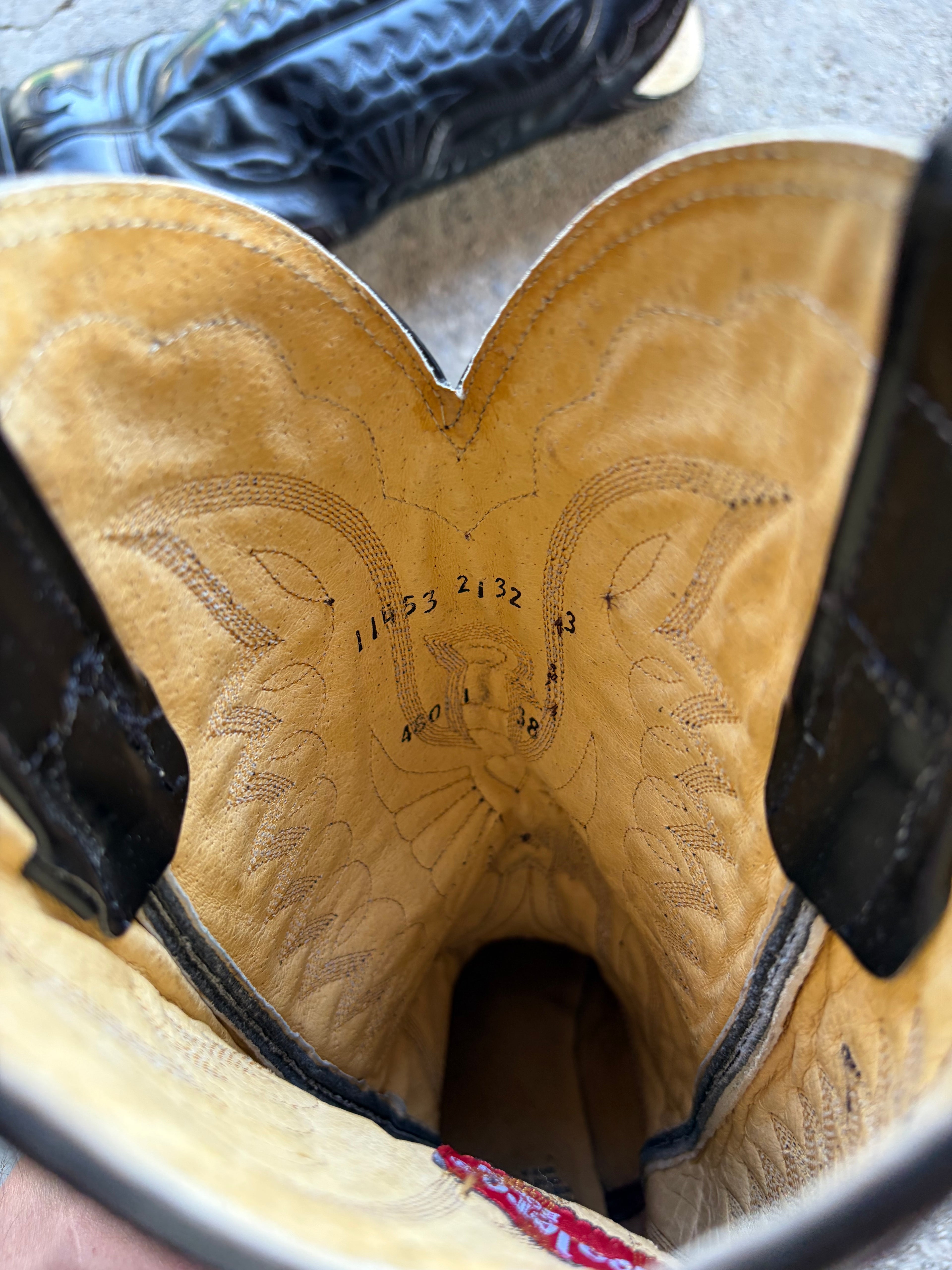 Vintage Leather Cowboy Boots Size 38