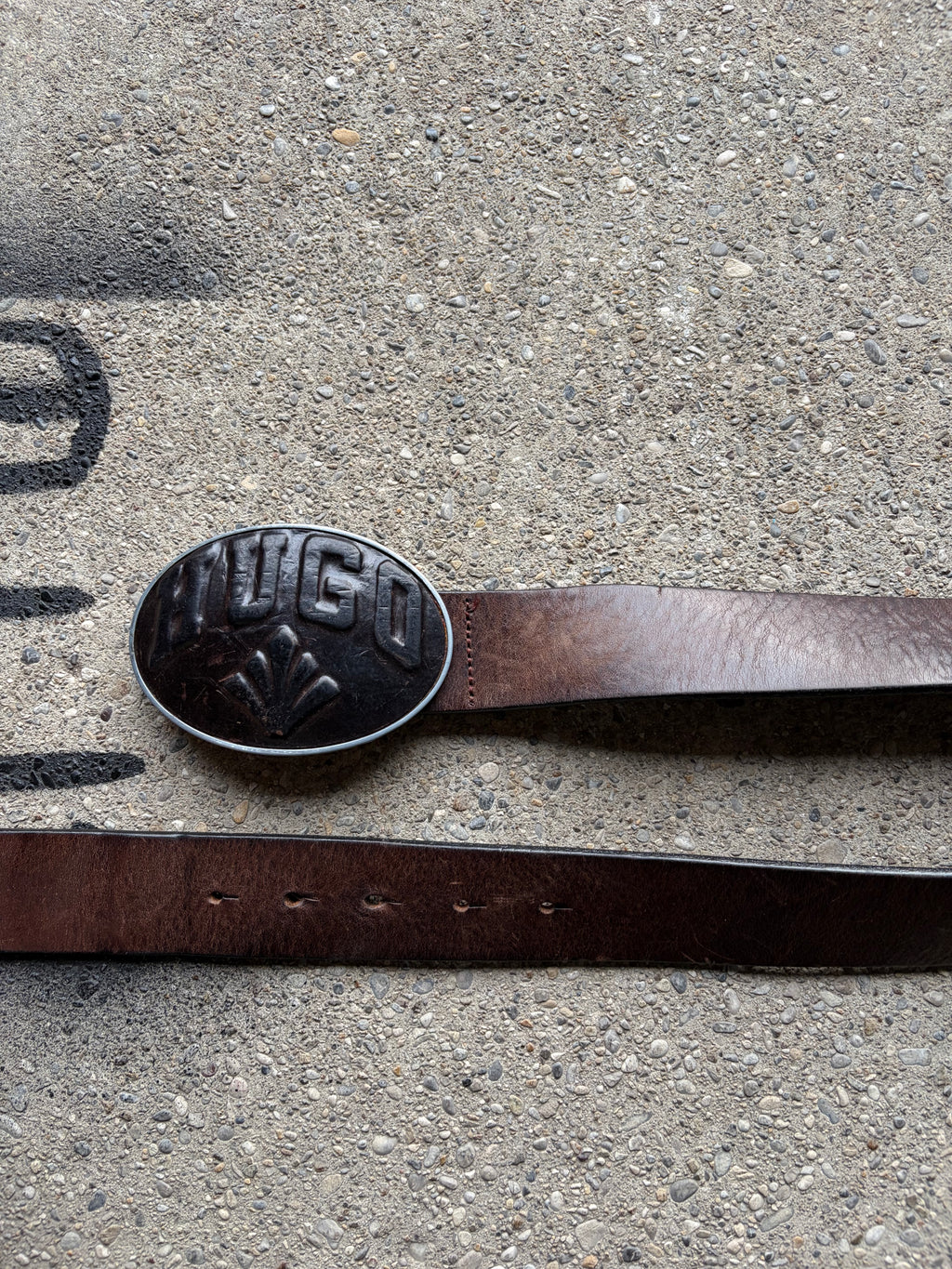 Vintage Hugo Boss buckle with leather belt