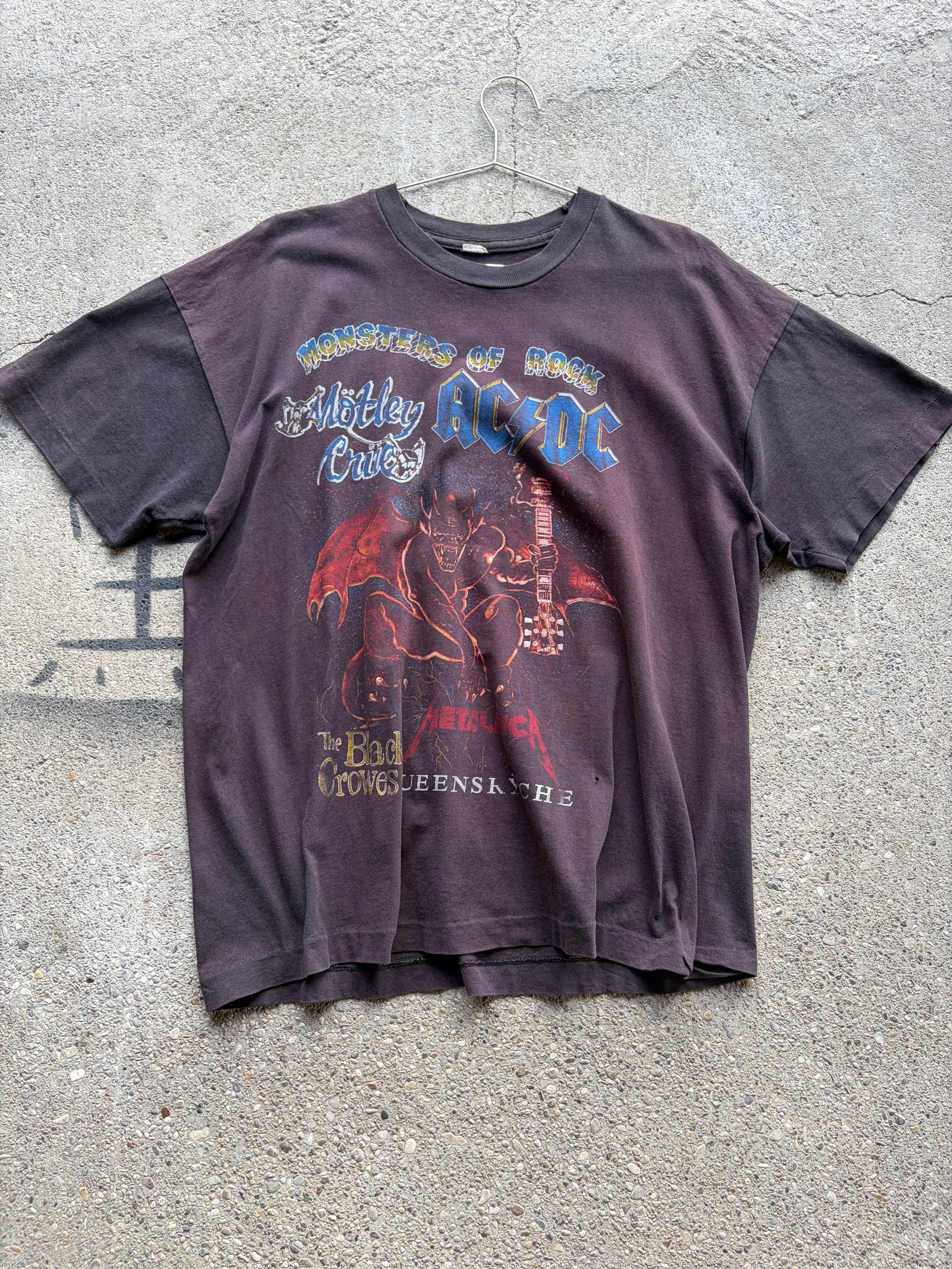 Vintage 1991 single stitch insane faded Monsters of Rock Shirt Size M/L