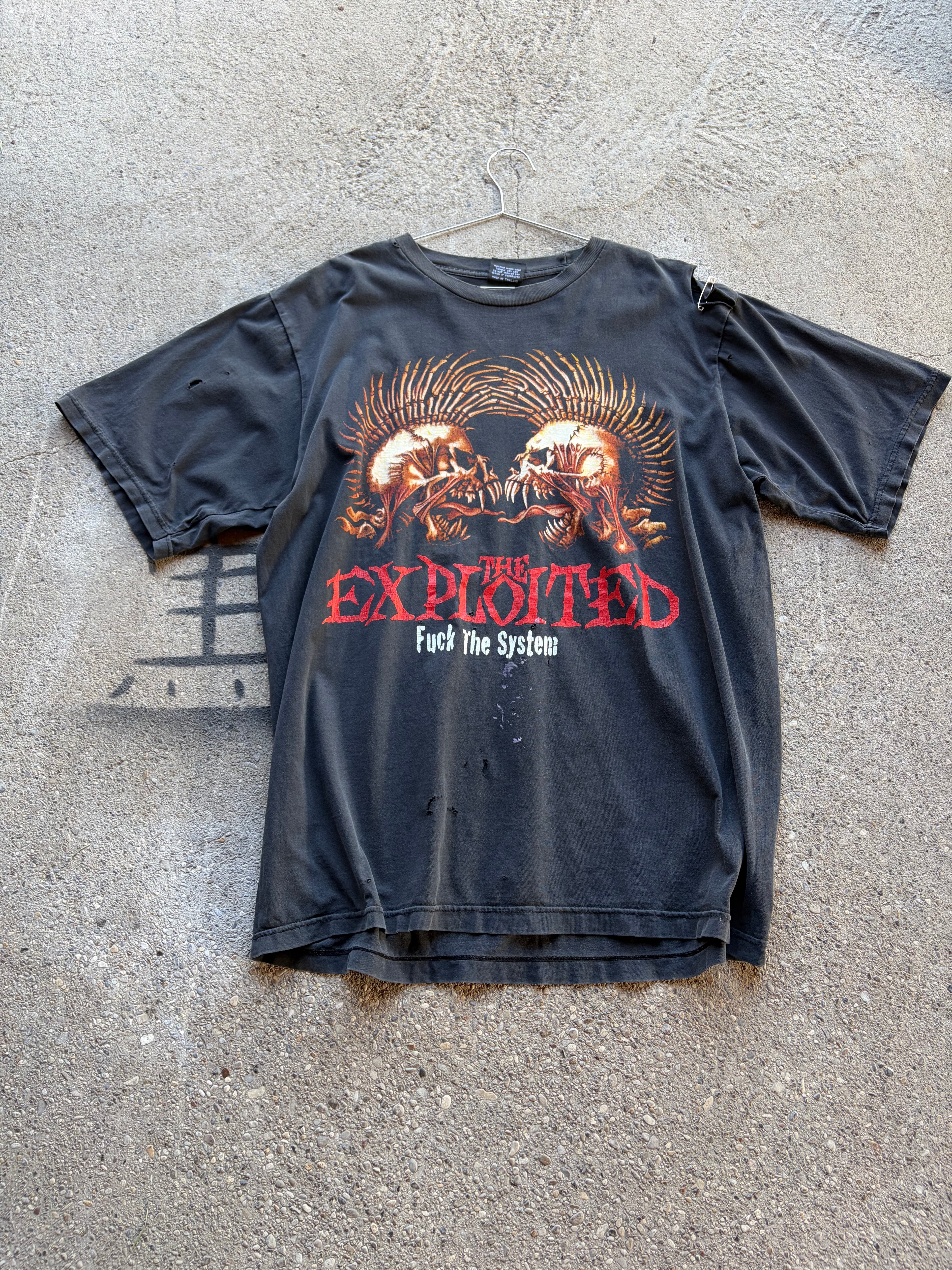 Vintage Trashed The exploited Punk T Shirt Size L/XL