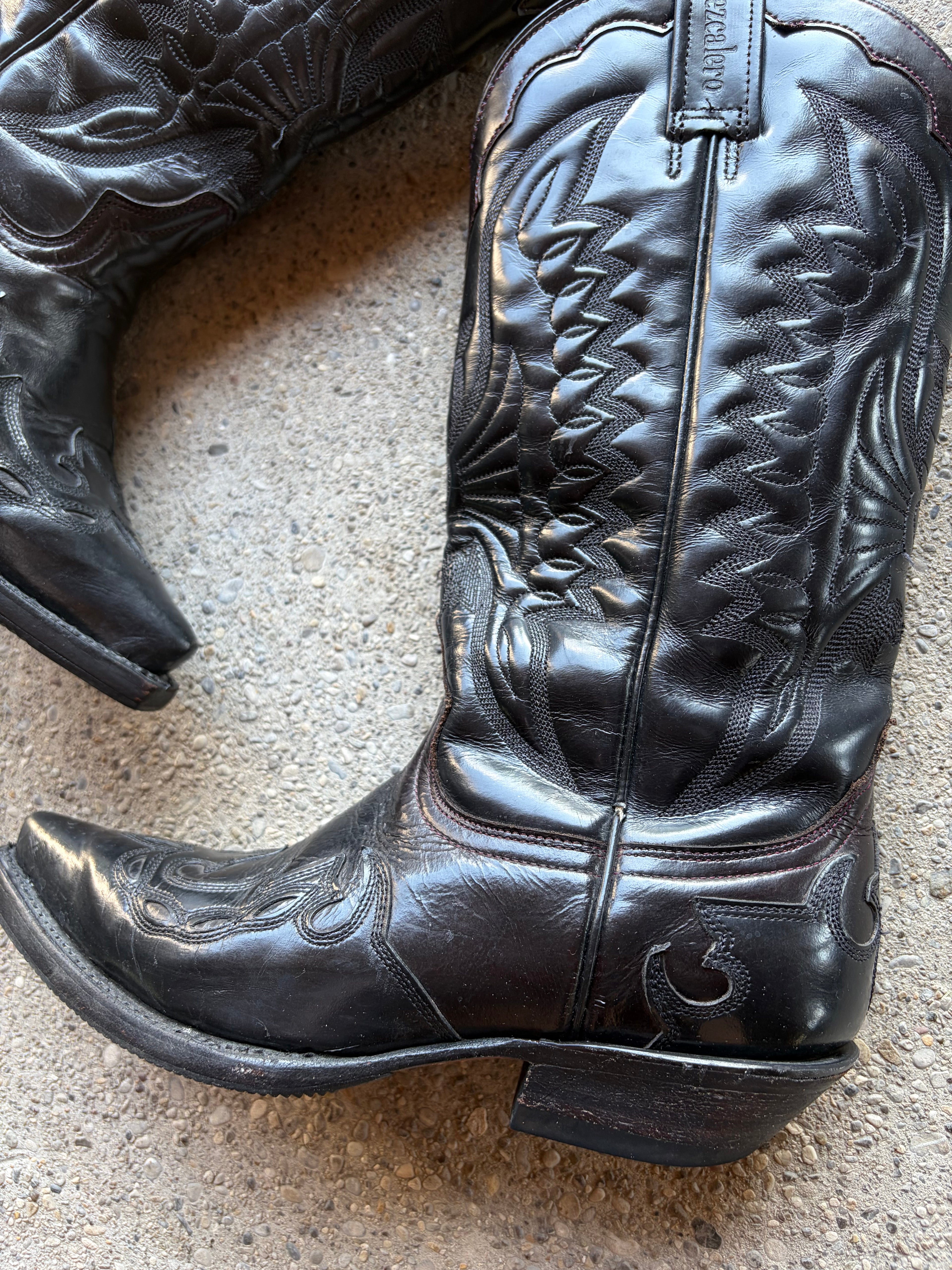 Vintage Leather Cowboy Boots Size 38