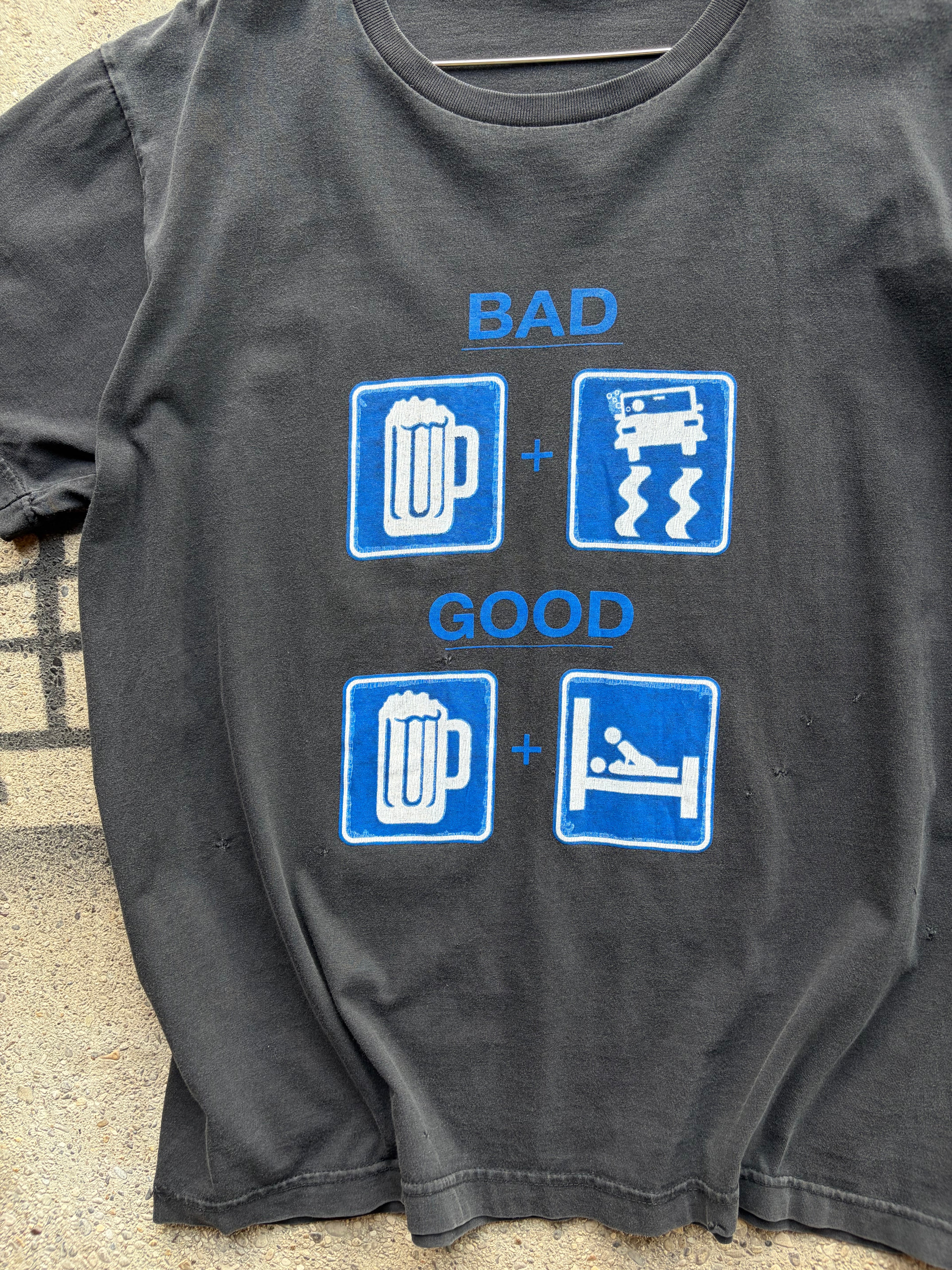 Vintage faded repaired funny Shirt Size M/L