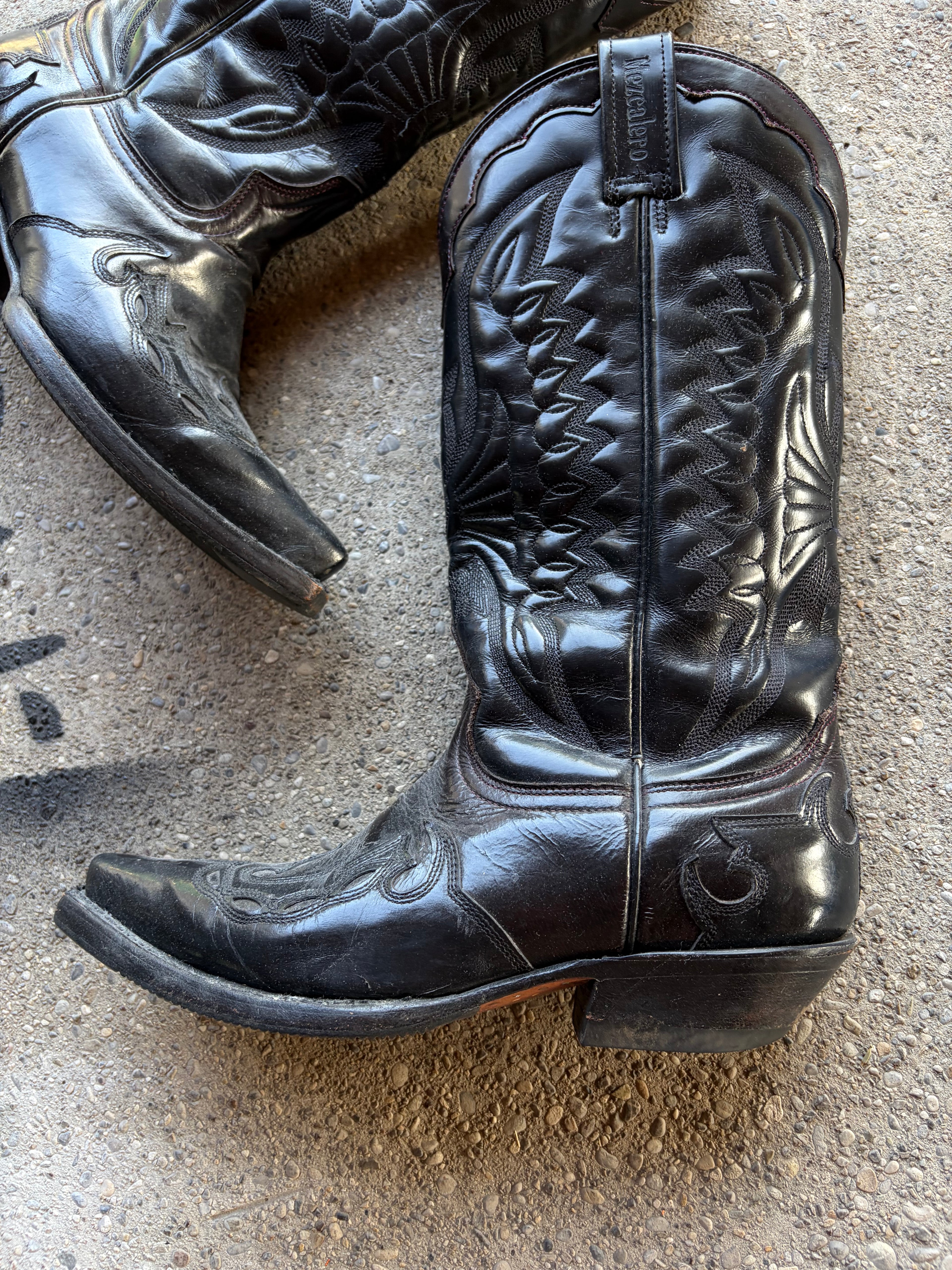 Vintage Leather Cowboy Boots Size 38
