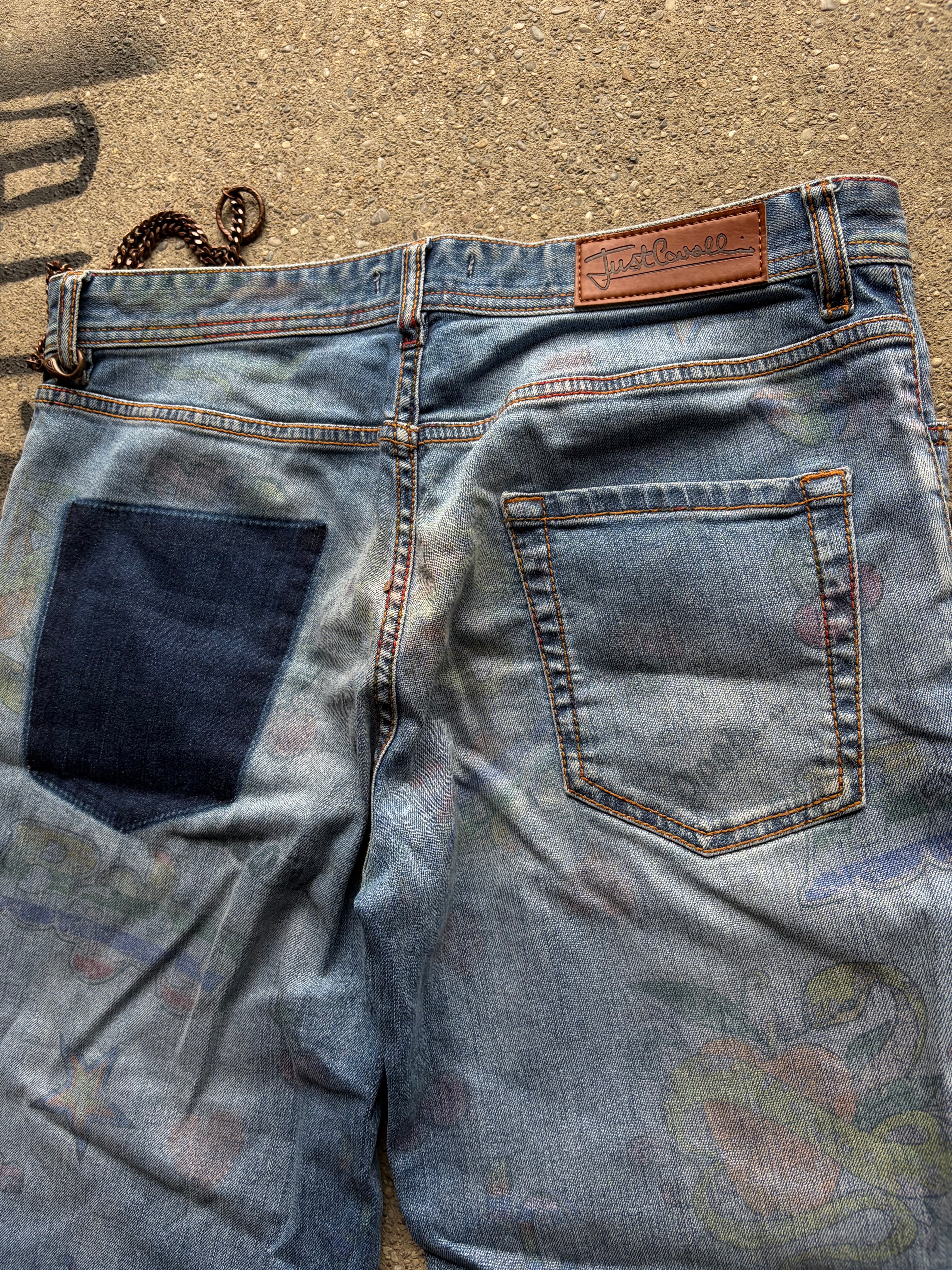 Vintage printed just cavalli denim