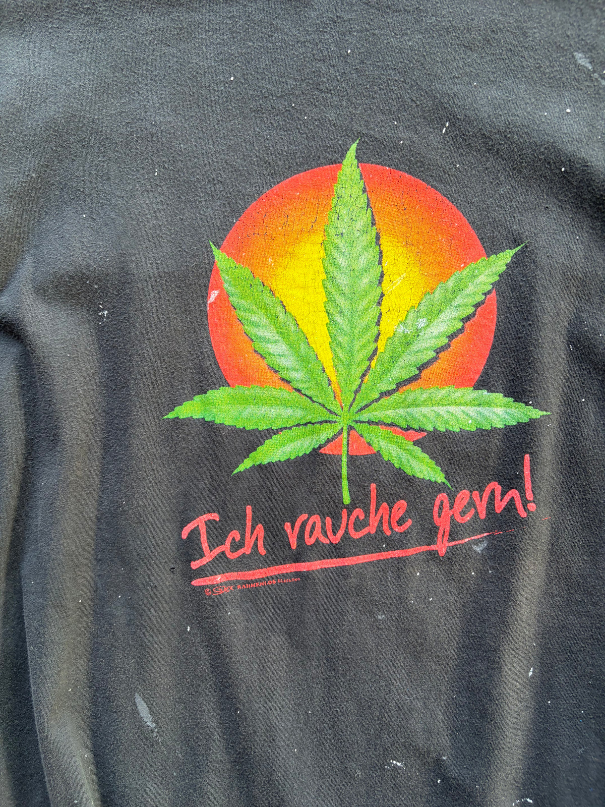 Vintage Faded Painted ich „rauche gern“ funny Shirt Size L/XL