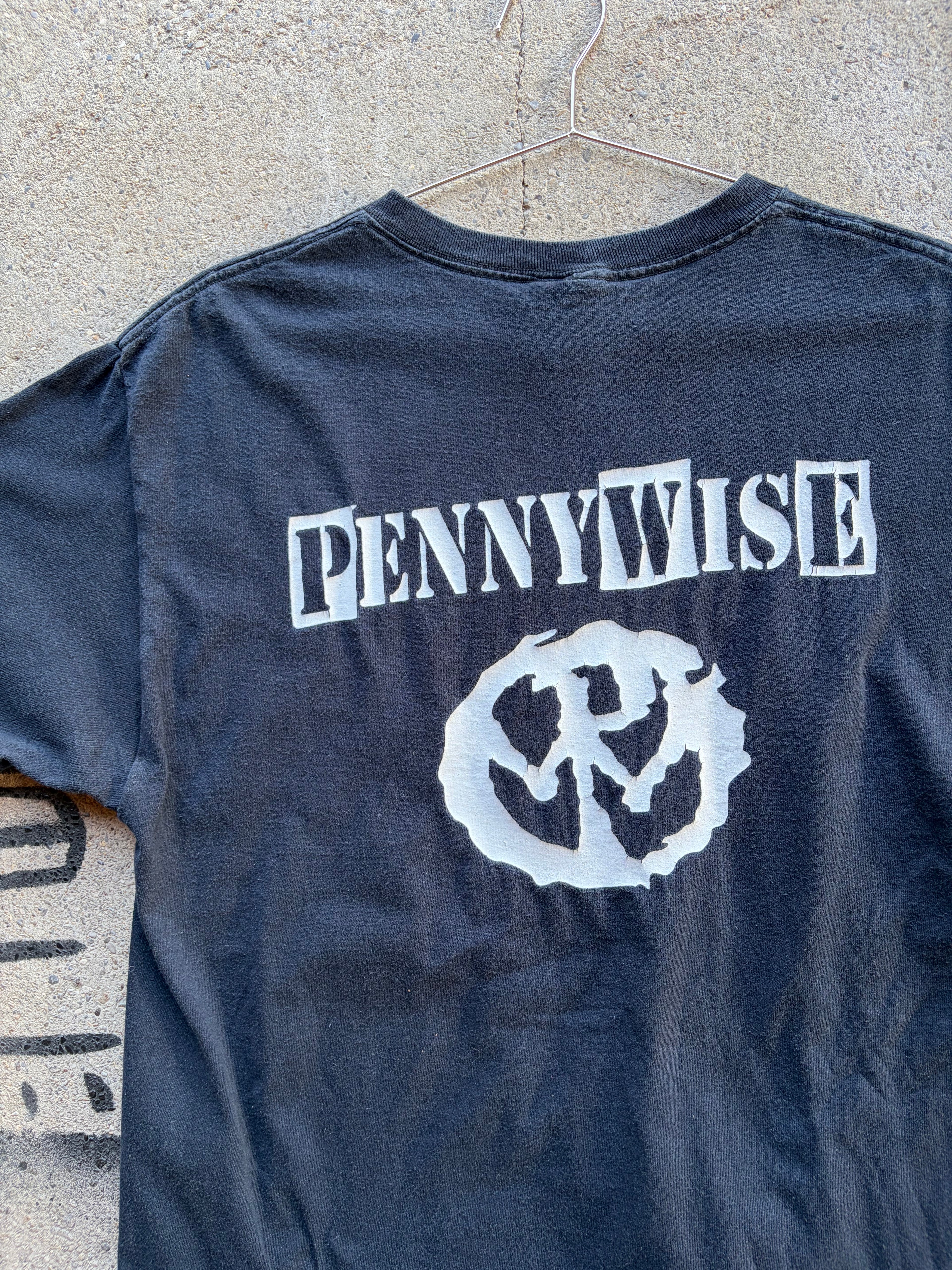 Vintage Fuck Authority Punk Pennywise Shirt Size L