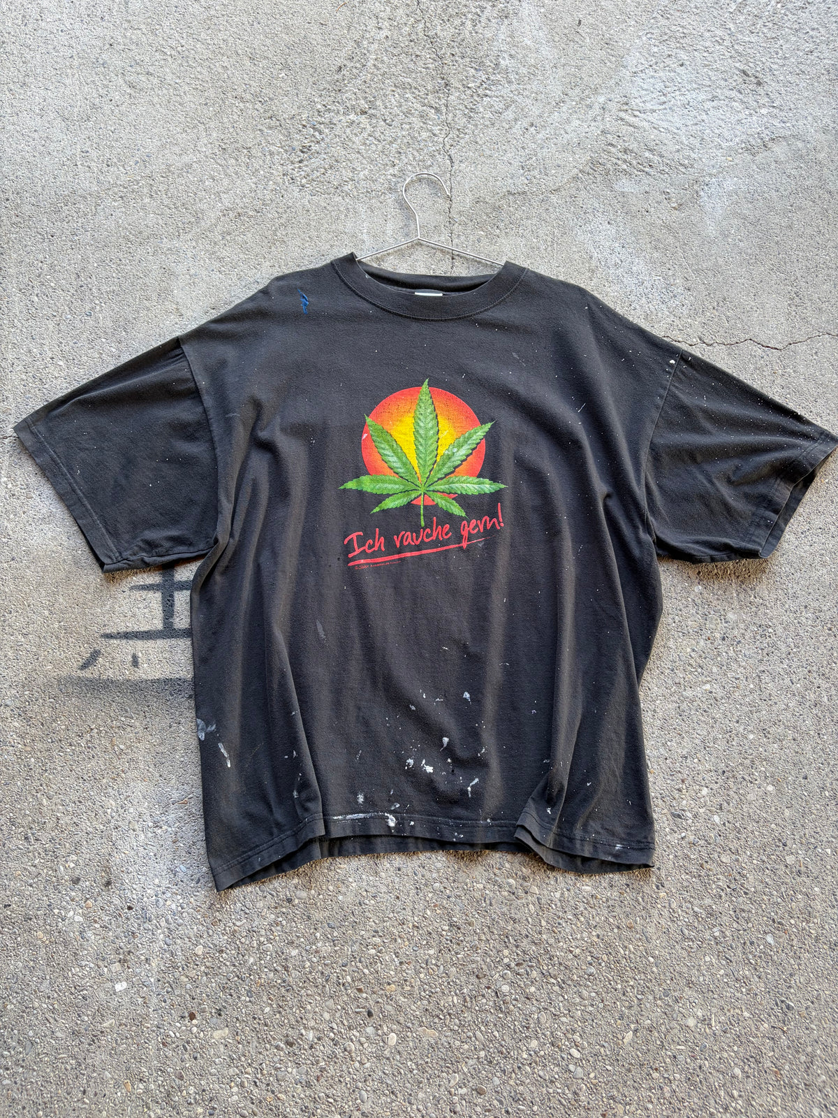 Vintage Faded Painted ich „rauche gern“ funny Shirt Size L/XL