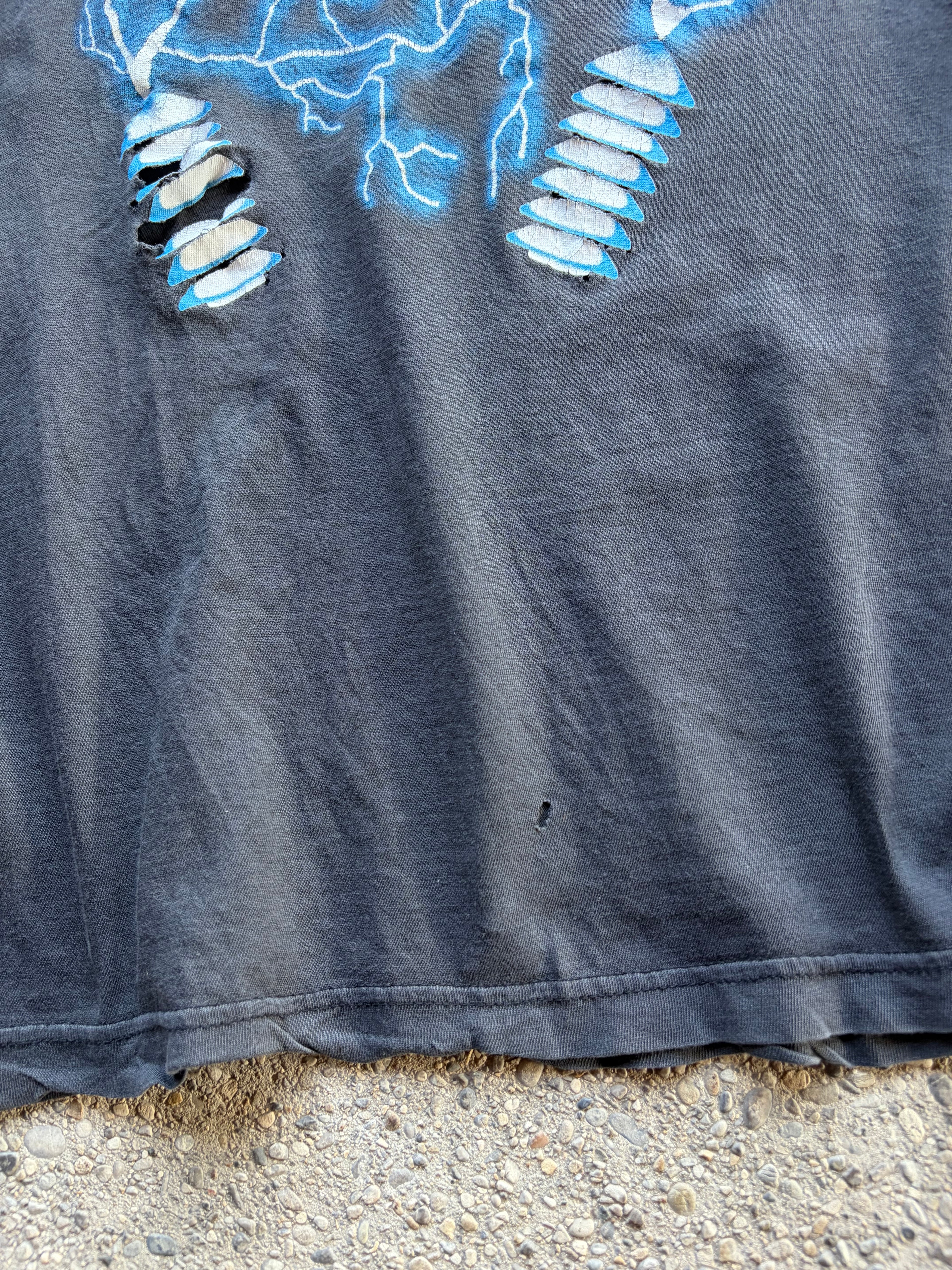 Vintage Trashed sun Faded acdc band shirt Size M/L