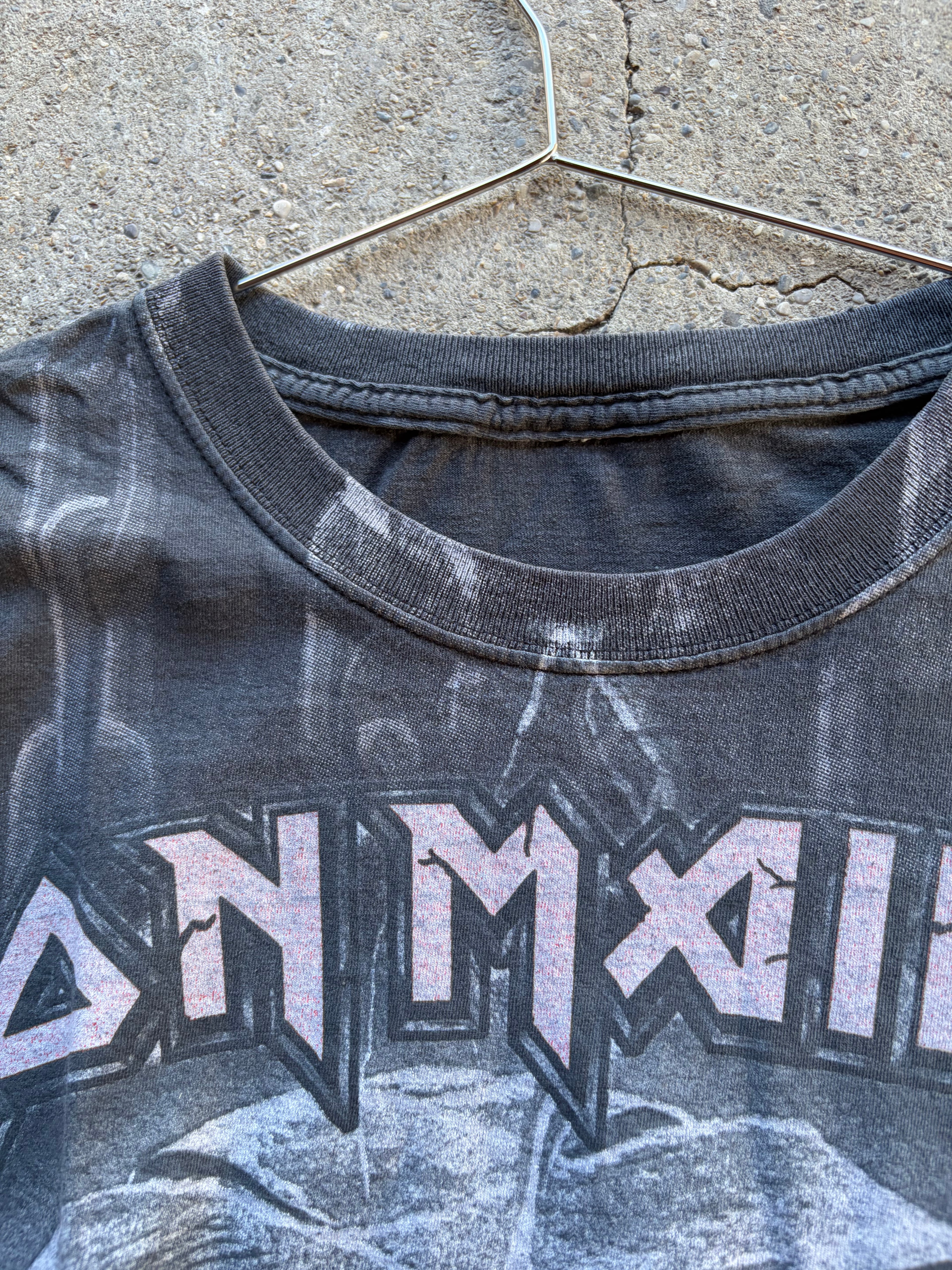Vintage Faded Full Print Iron Maiden T Shirt Size S/M