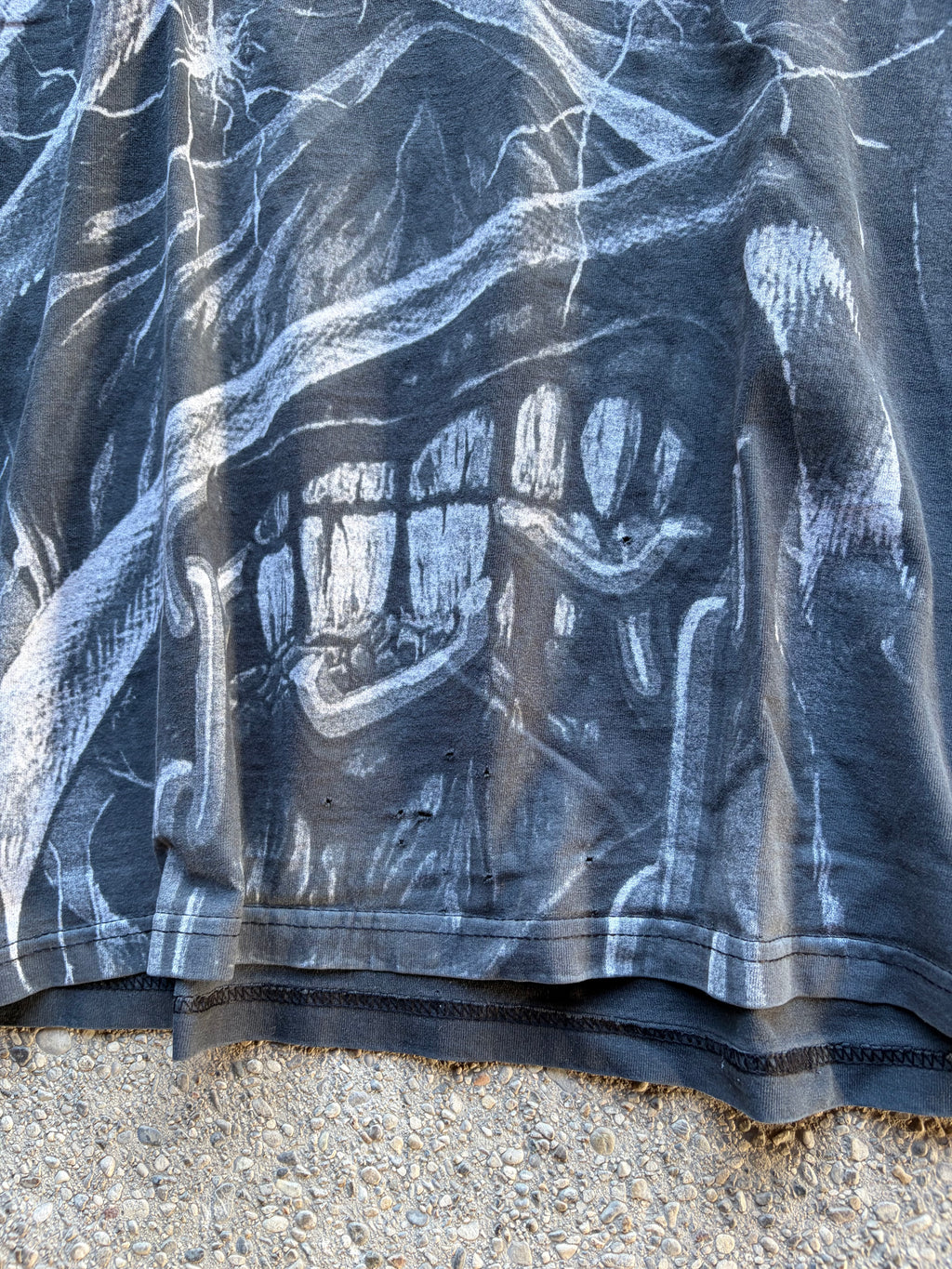 Vintage Faded Full Print Iron Maiden T Shirt Size S/M