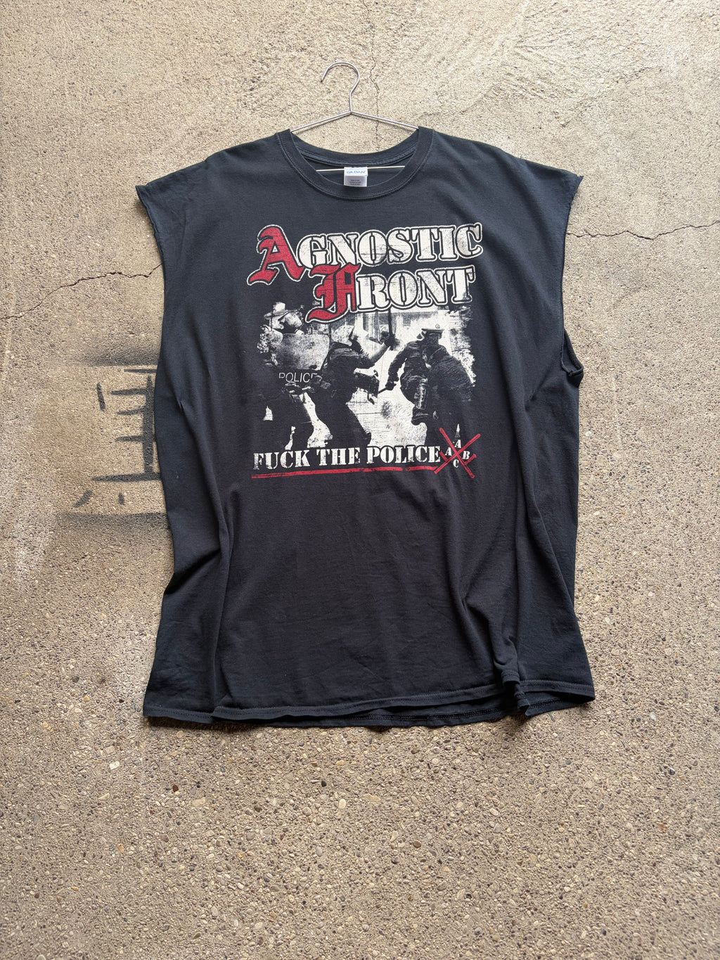 Vintage acab agnostic Front Punk Shirt Size XL/XXL