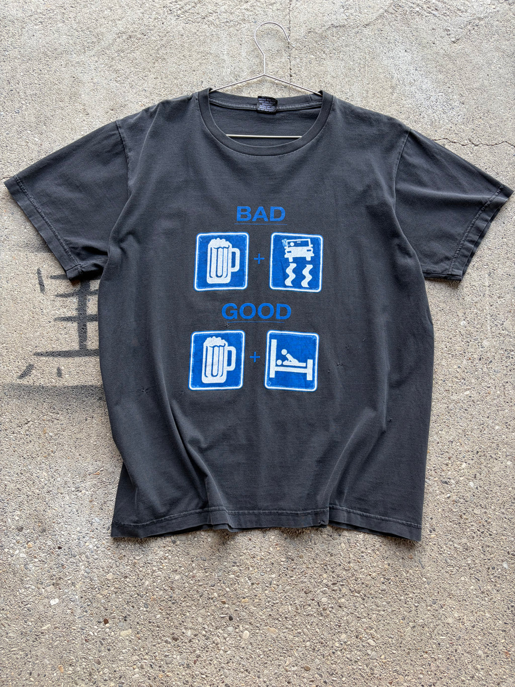 Vintage faded repaired funny Shirt Size M/L