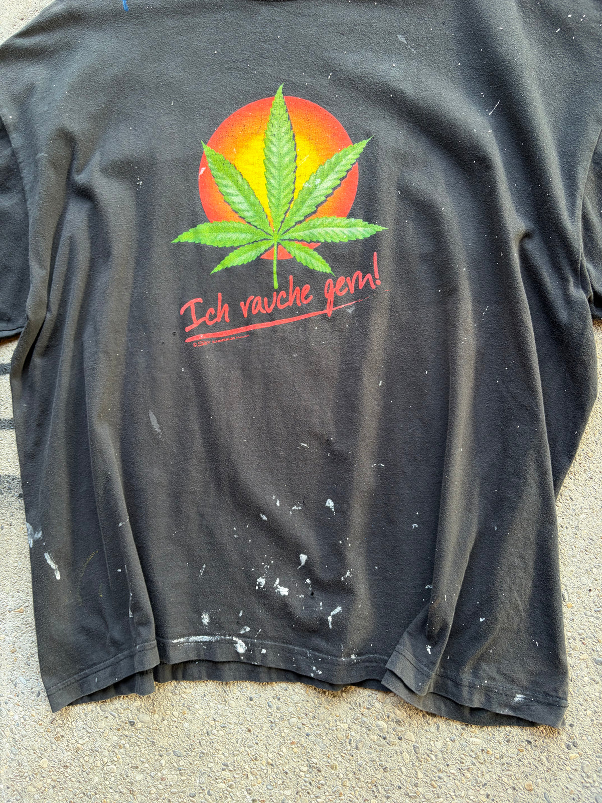 Vintage Faded Painted ich „rauche gern“ funny Shirt Size L/XL