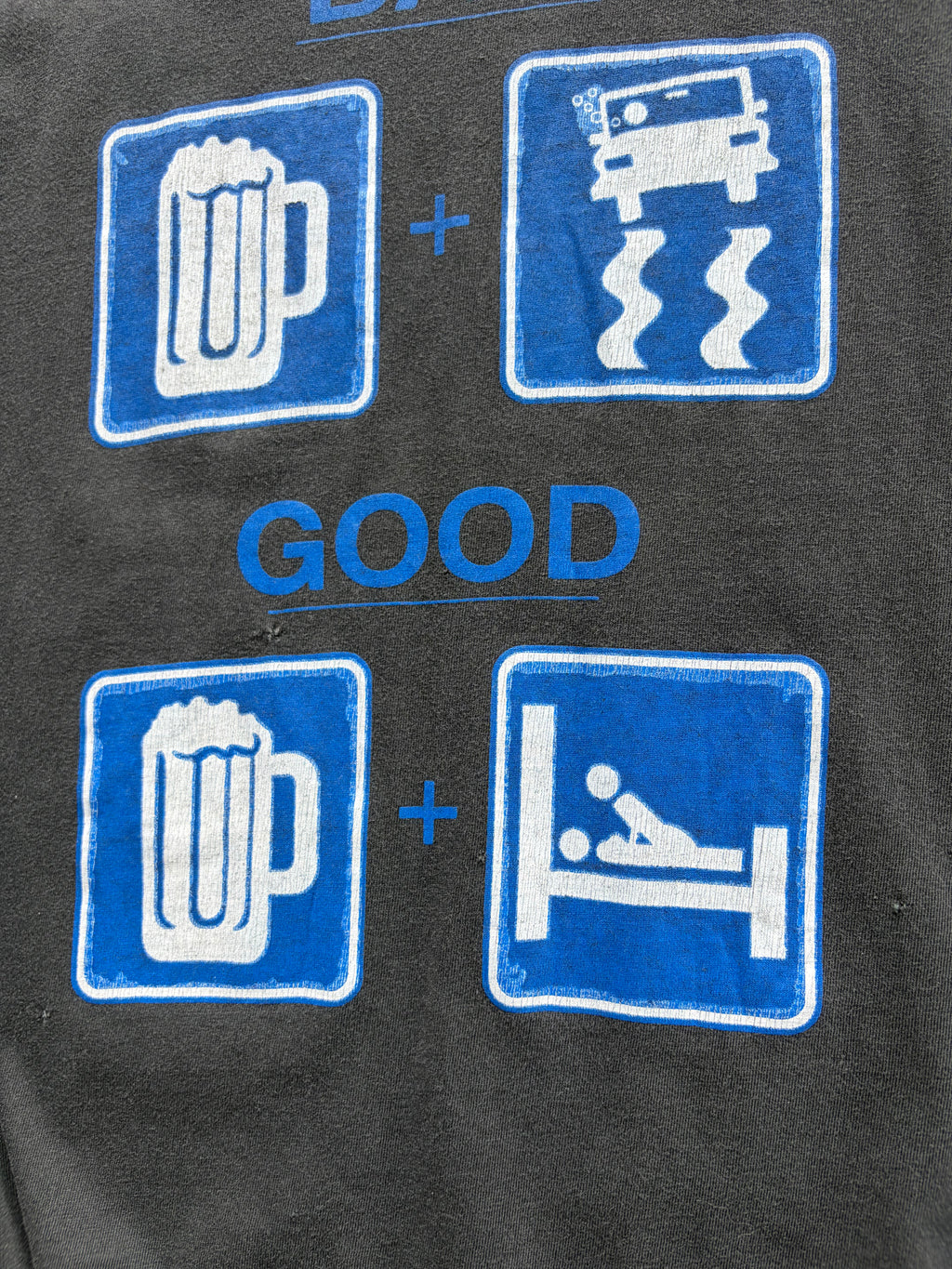 Vintage faded repaired funny Shirt Size M/L