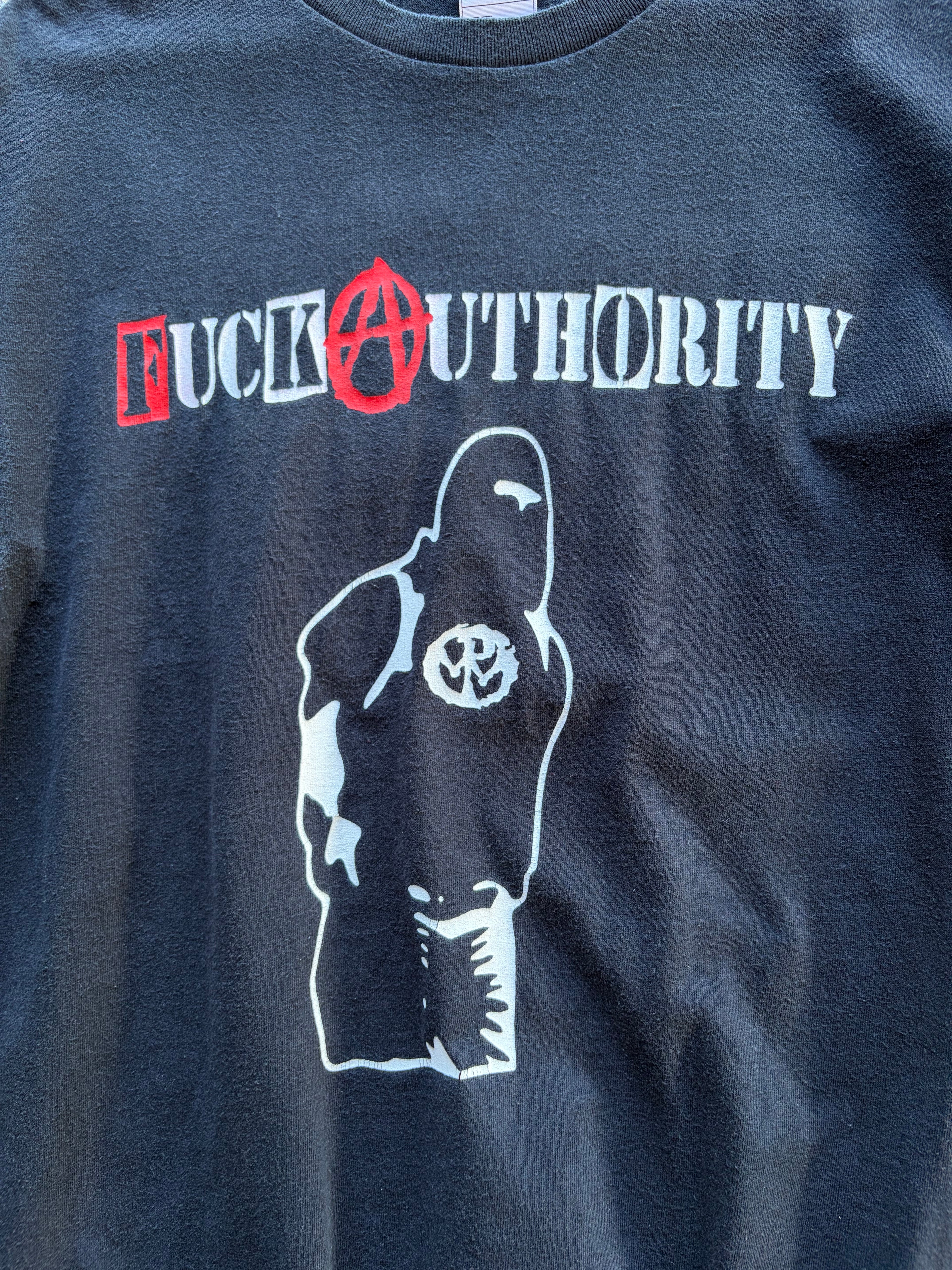 Vintage Fuck Authority Punk Pennywise Shirt Size L
