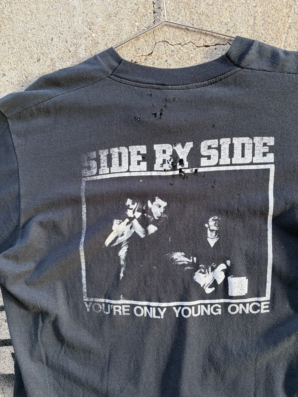 Vintage Faded Trashed Single Stitch youre Only Young once Shirt Size S/M