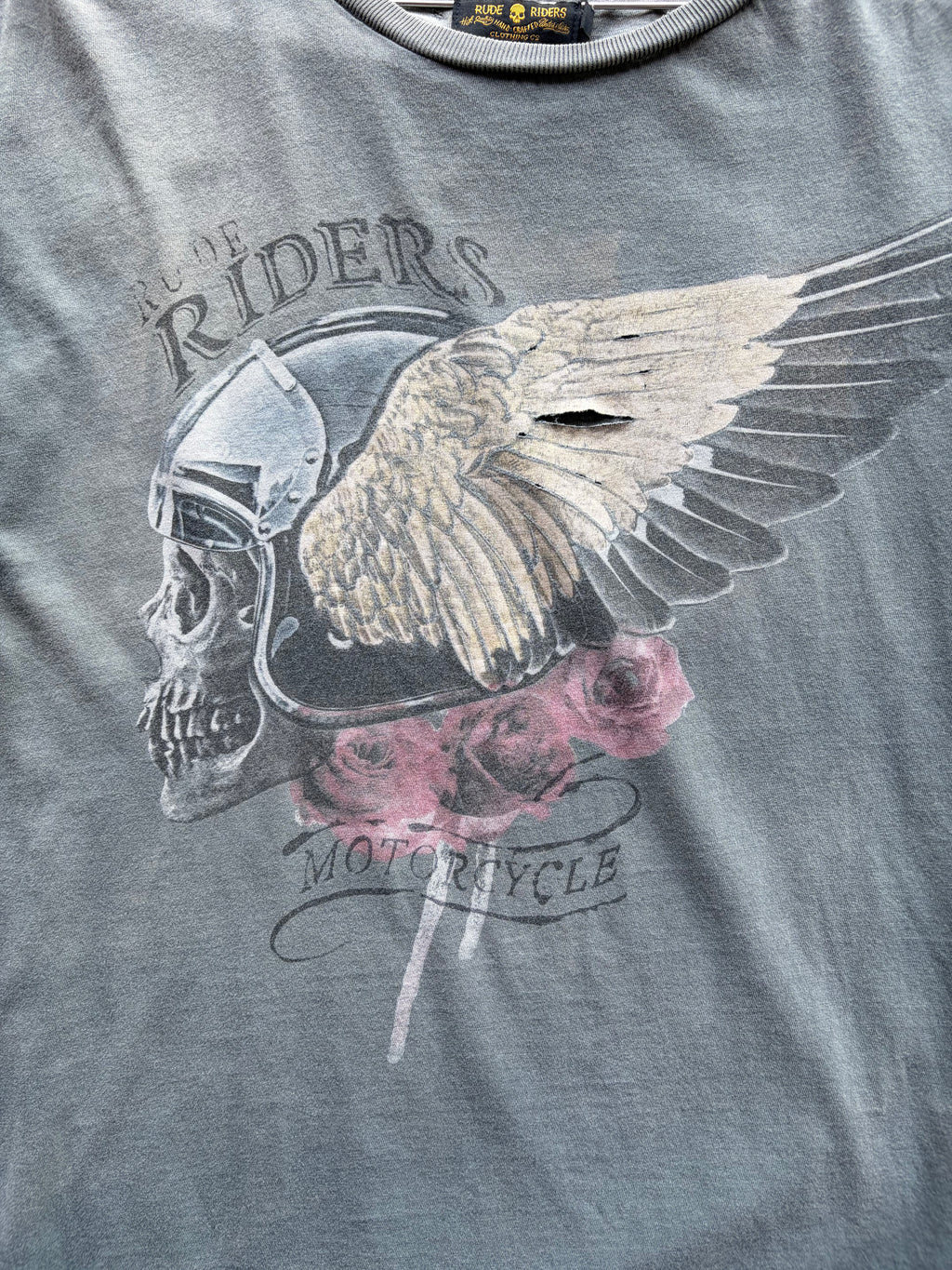 Vintage Faded Trashed Single Stitch rude riders shirt Size S/M