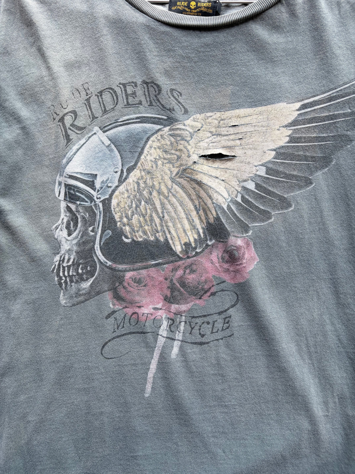 Vintage Faded Trashed Single Stitch rude riders shirt Size S/M