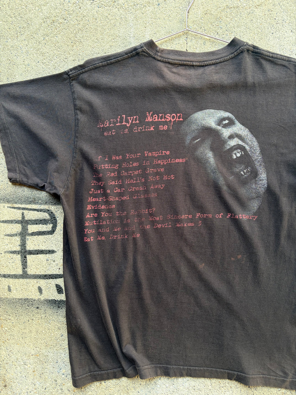 Vintage Faded Trashed Marilyn Manson Band Shirt Size M