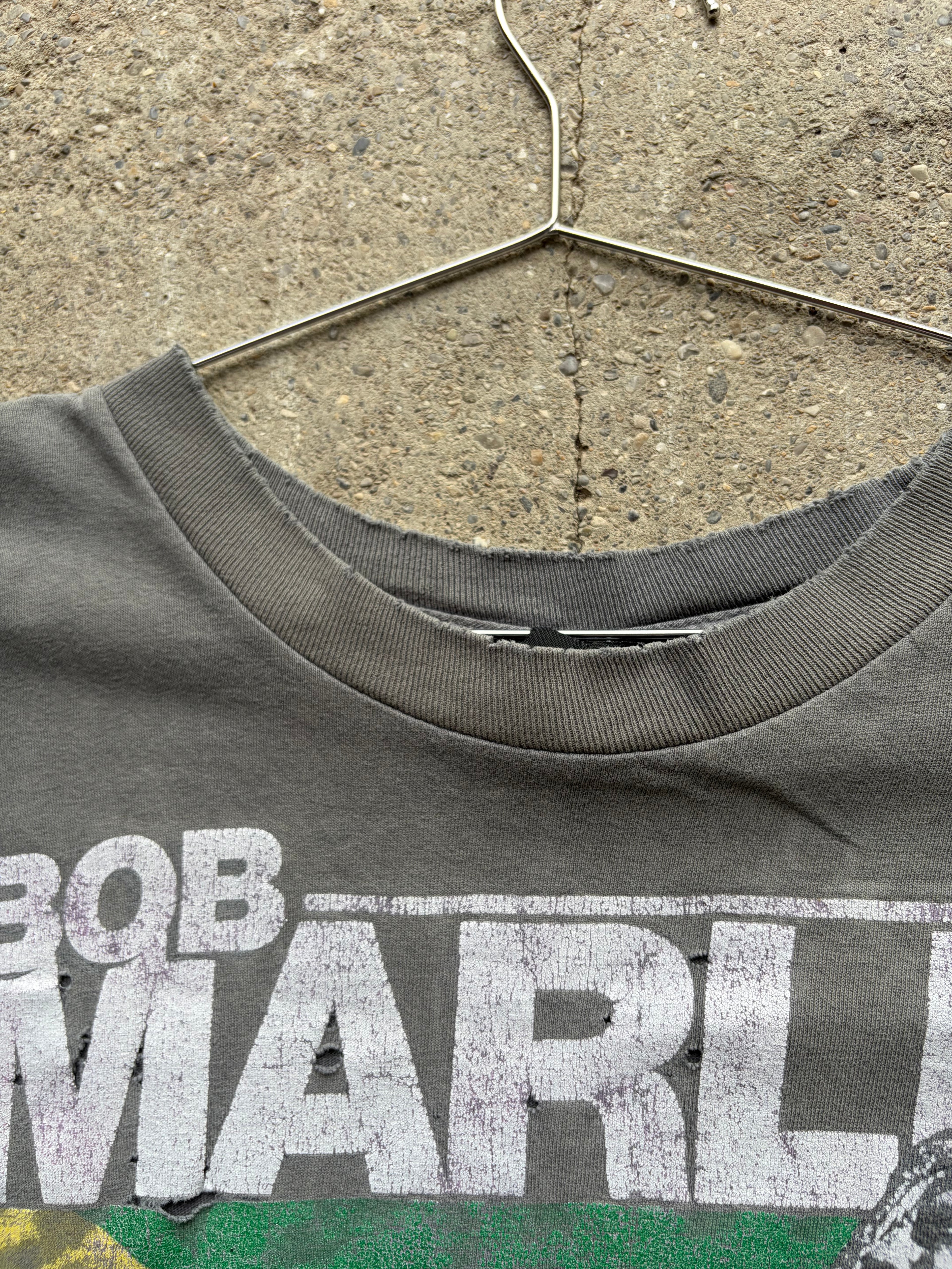 Vintage faded Trashed Bob Marley T Shirt Size L-2XL